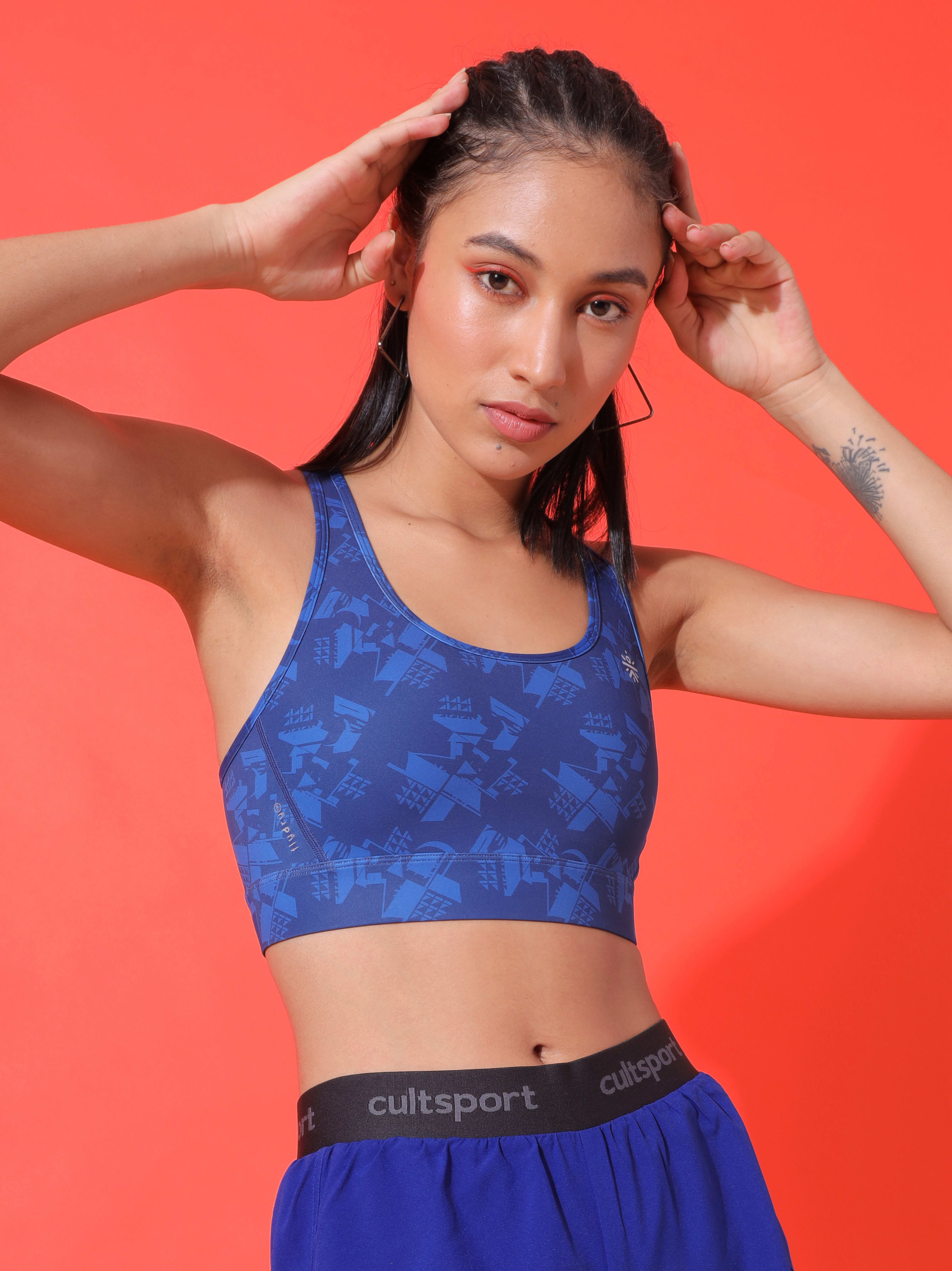 Geometric Print Sports Bra