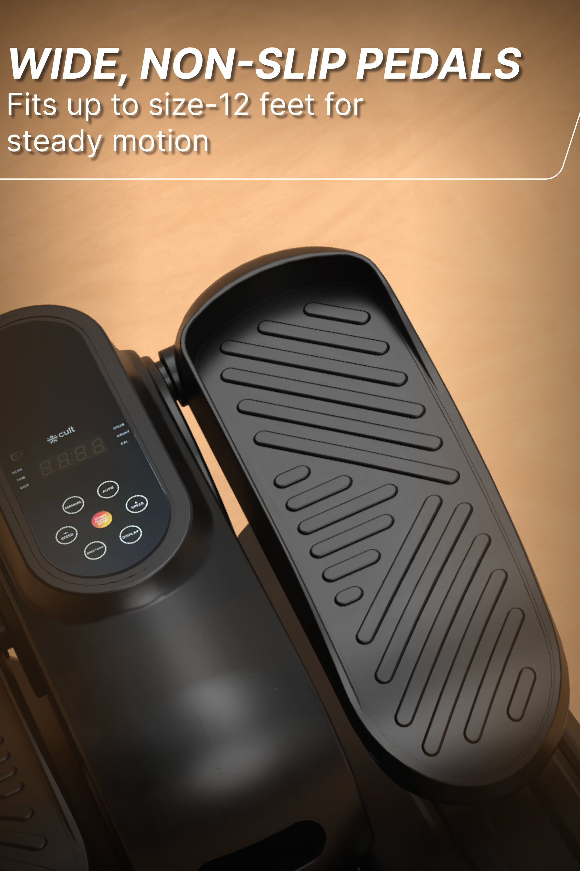 Cult Under Desk Mini Elliptical Exercise Machine | Brushless Motorised with Forward & Reverse Pedaling | 12 Adjustable Speeds with 3 workout Modes | Easy Home Workout | Suitable for Adult to Senior citizen | Joint Recovery & Improve strengthening