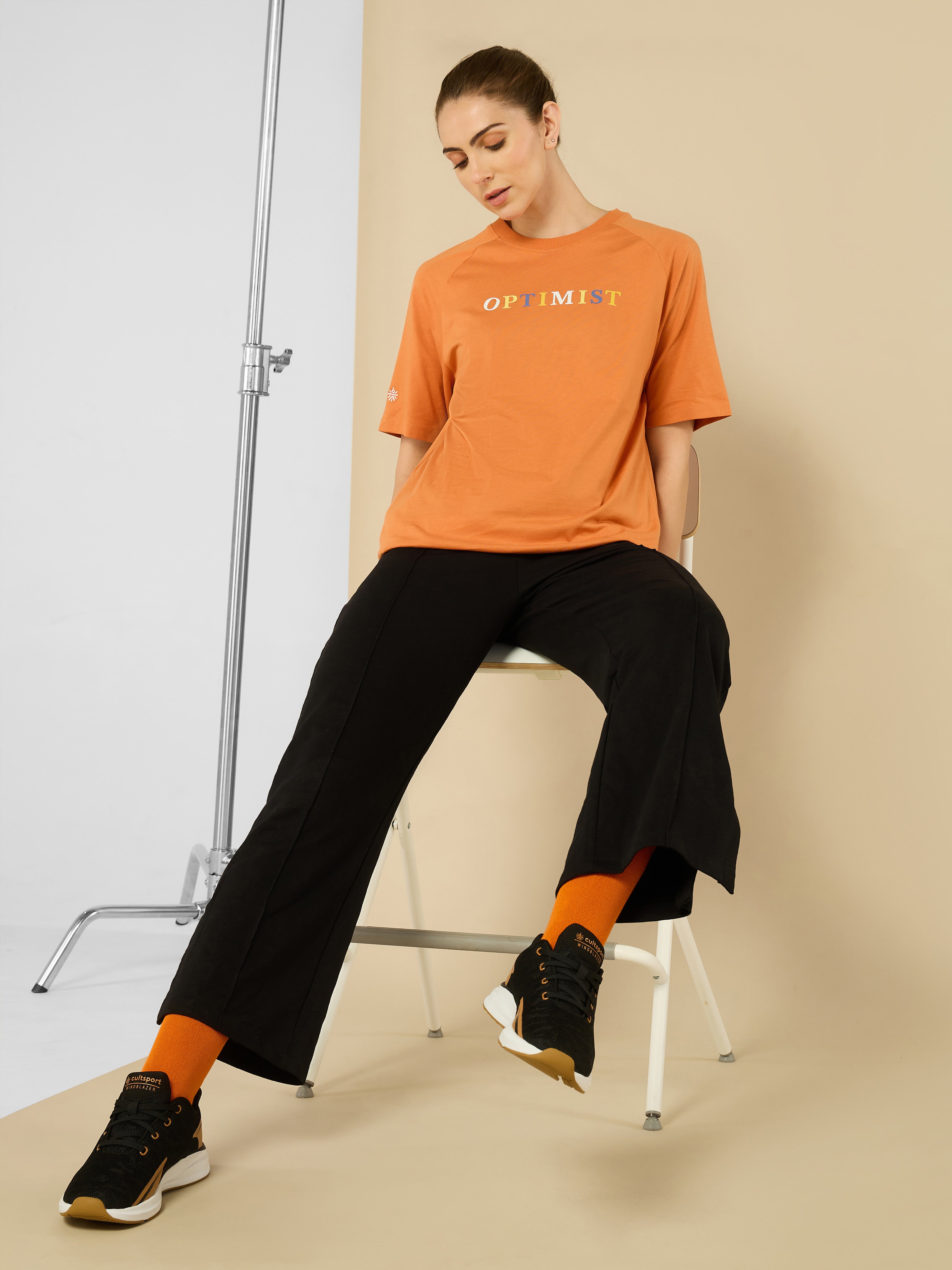 Coral Optimist Printed T-shirt