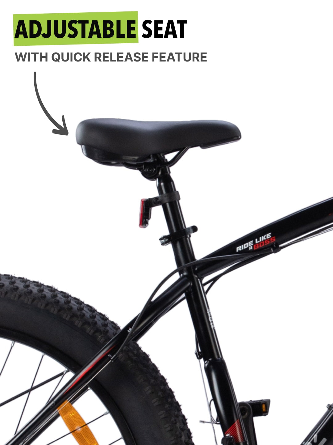 Monstro 26T Fat Bike – 21 Speed Shimano Gear, Front Suspension, Dual Disc Brake, Black