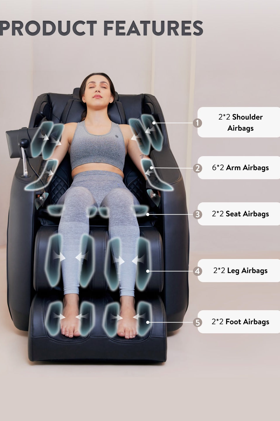 Cult Serene Massage Chair | Zero Gravity with Voice Guide & Bluetooth | 9 Preset Massage Programs | Smart Touch Screen