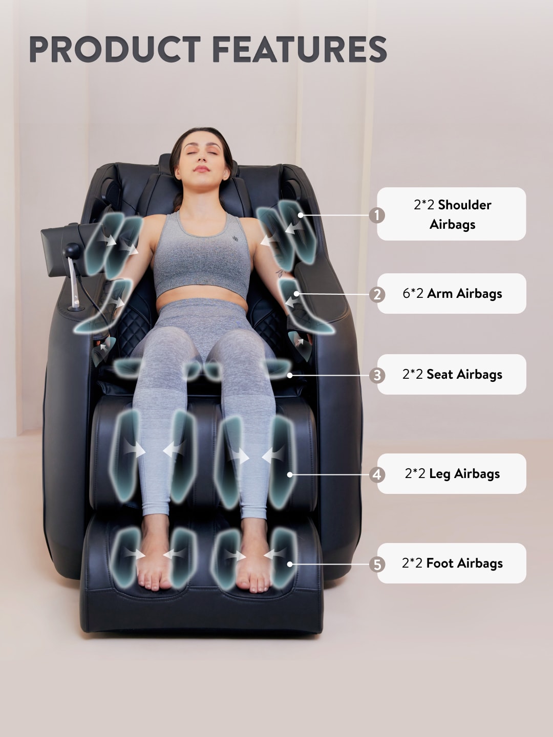 Cult Serene Massage Chair | Zero Gravity with Voice Guide & Bluetooth | 9 Preset Massage Programs | Smart Touch Screen