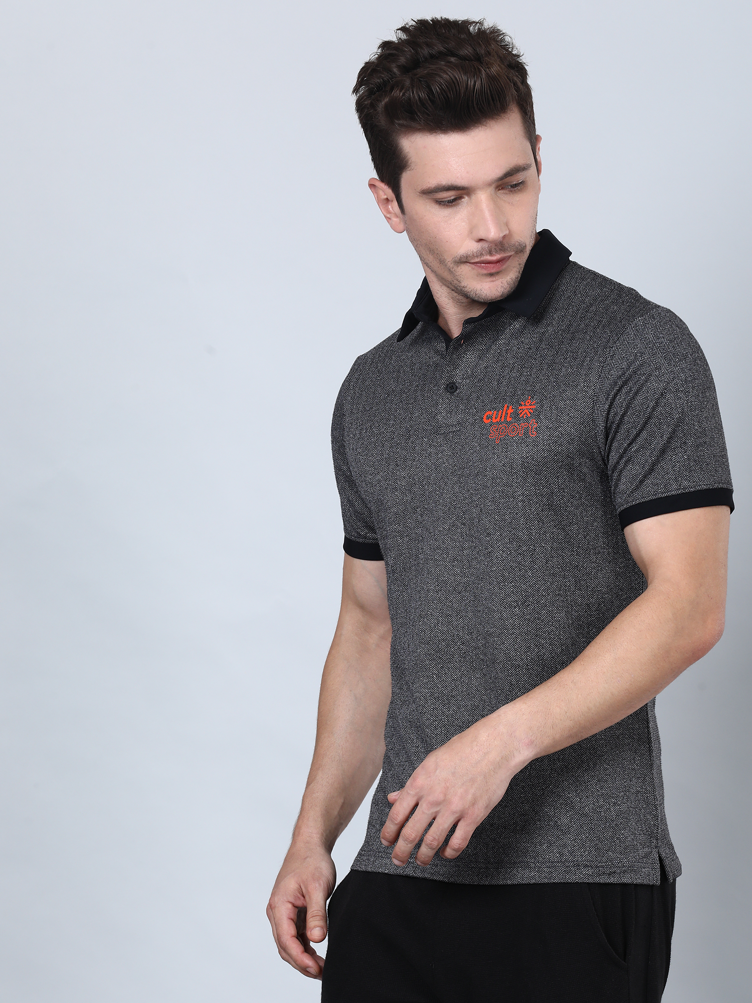 Signature Grey Gym Polo Tee
