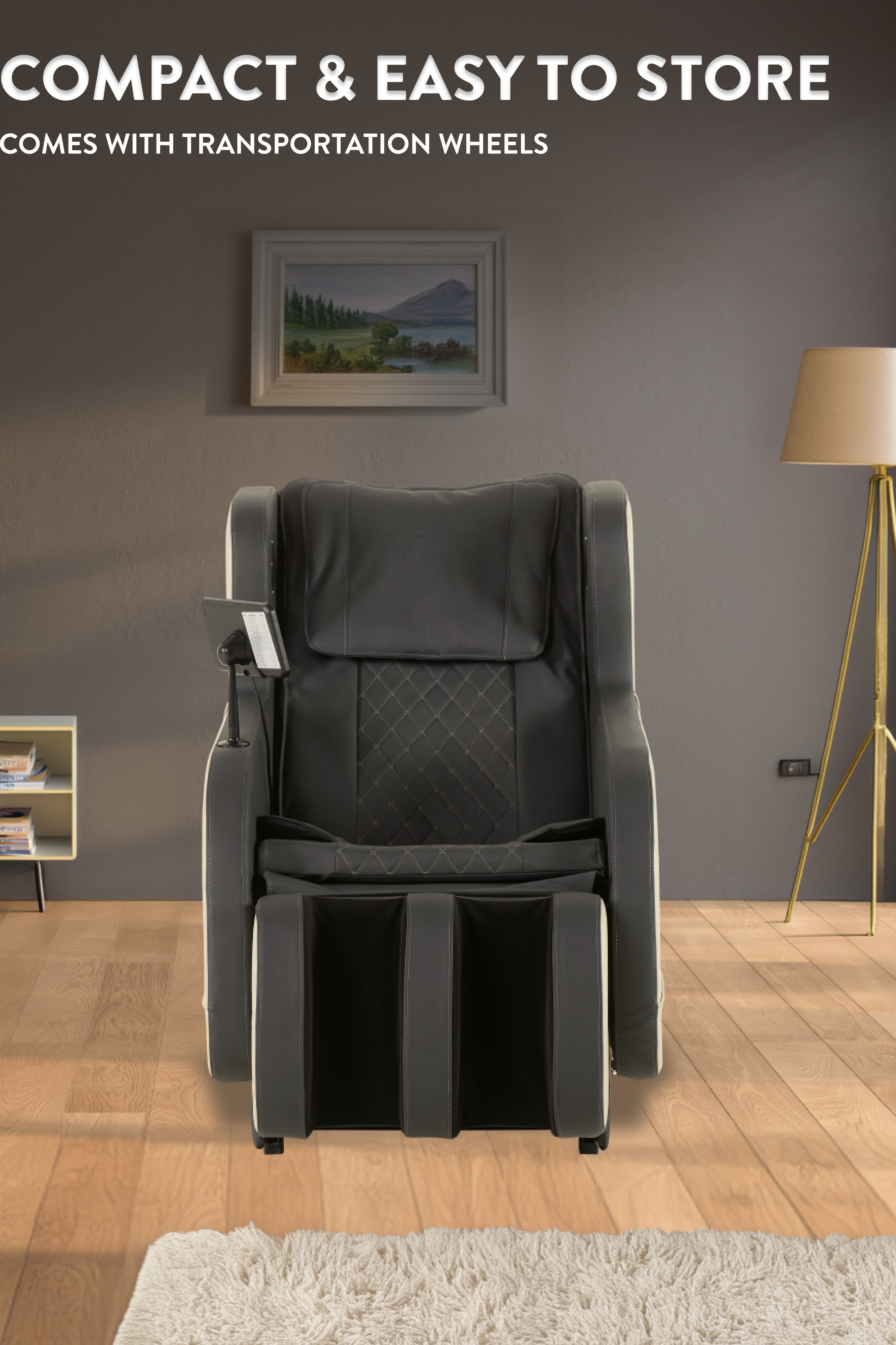 cult BlissGrey Massage Chair with Fixed Point Massage Technique and Bluetooth AI Voice Function for Full Body Massage At Home