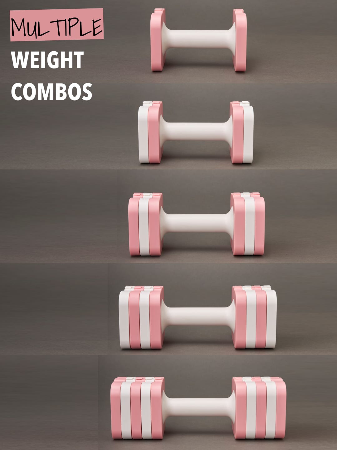 Cultsport Derby, Pack of 2 Adjustable Dumbbell for Strength Workout at Home (Pink), 6 Months Warranty