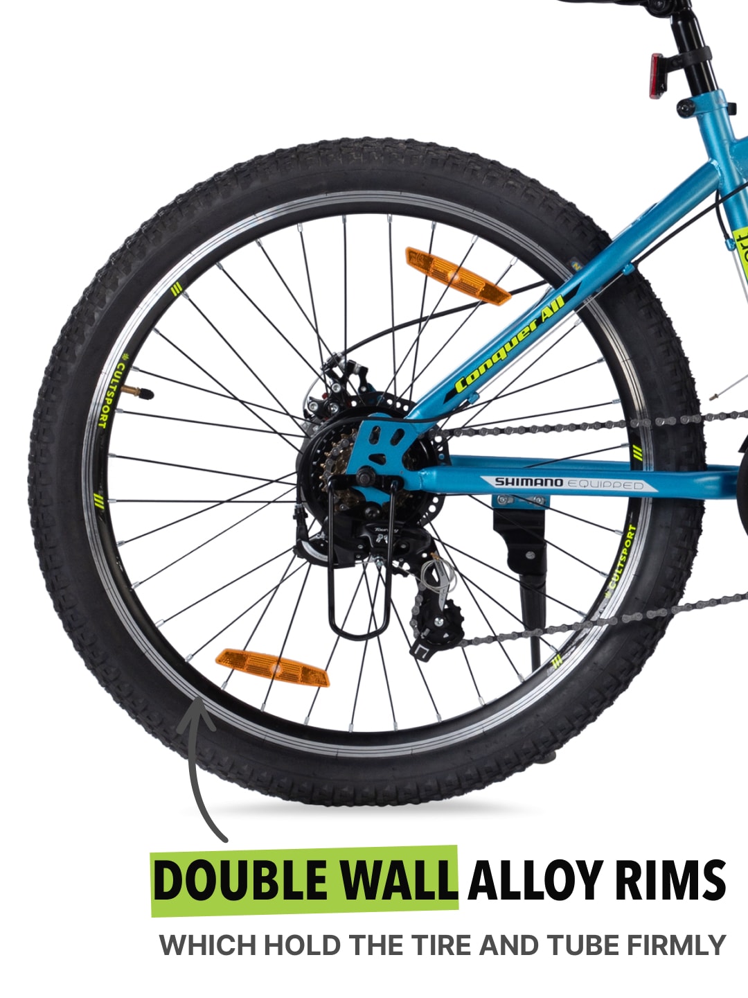 DAUNTLESS21S26TBLUE Steel 21 Speed Shimano Gear 26 inch Mountain Cycle, Dual Disc Brake, Front Suspension and Double Wall Alloy Rim