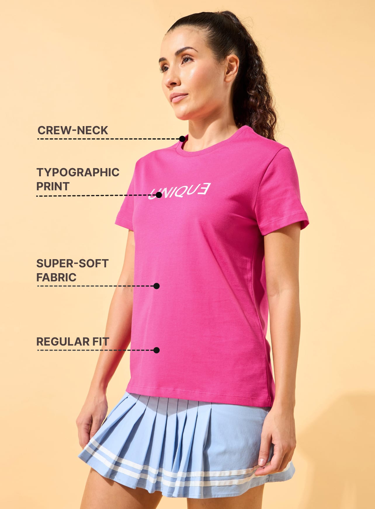 I Am Unique Print T-shirt