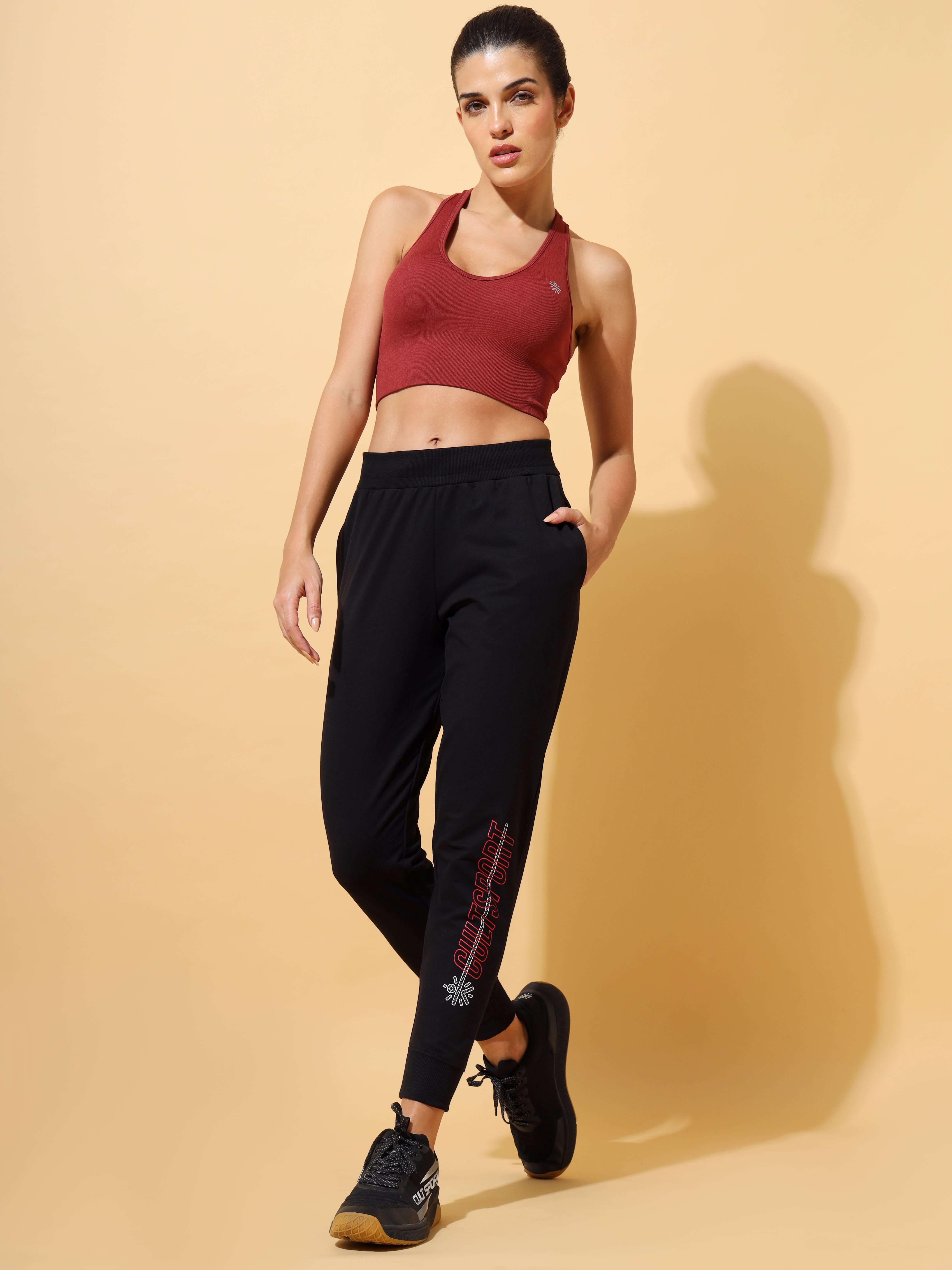 Solid Comfort Jogger with Placement Print