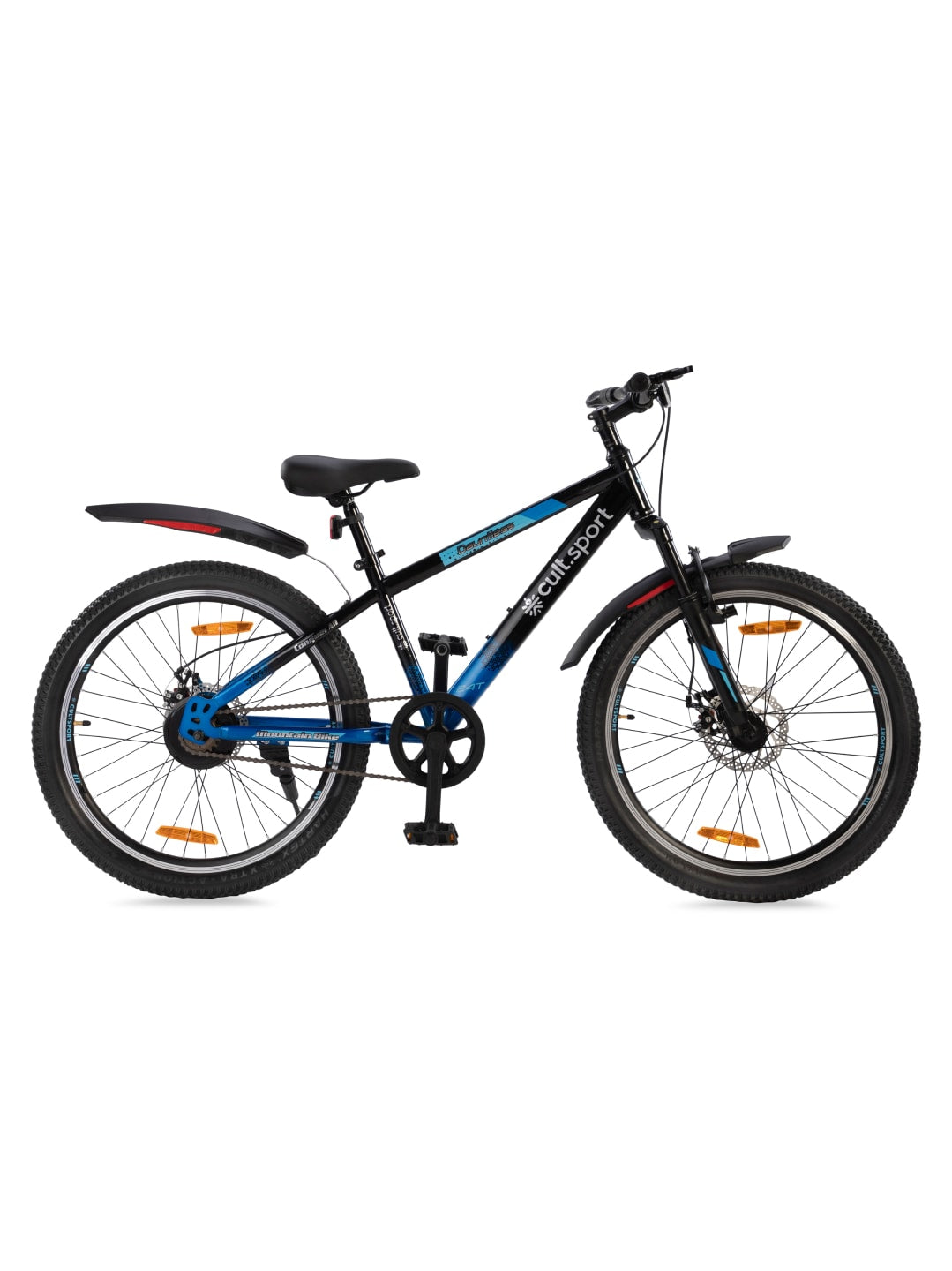 Dauntless24TBlue Steel Single Speed 24 inch Mountain Cycle, Front Suspension, Double Wall Rim and Dual Disc Bake