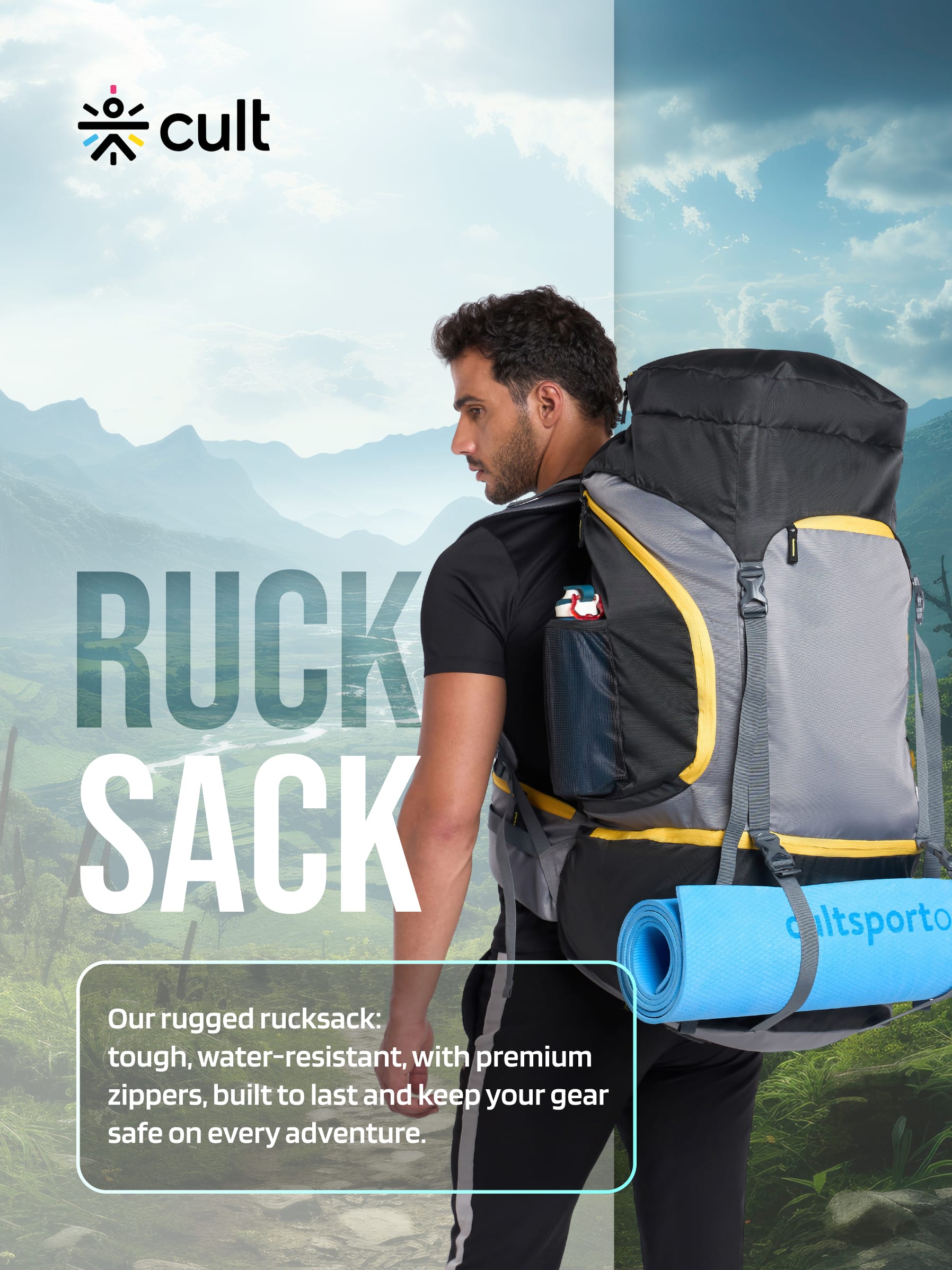 Travel Rucksack 80 L Black