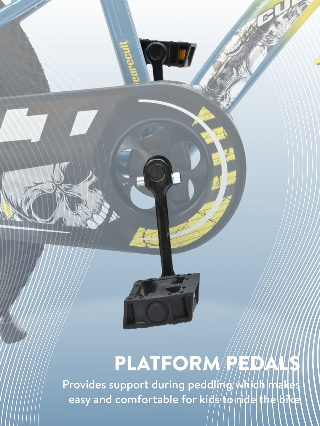 Throne 20T Steel Kids Bike with Rigid Fork, Single Wall Rim, V brakes and Chain Guard Yellow Blue