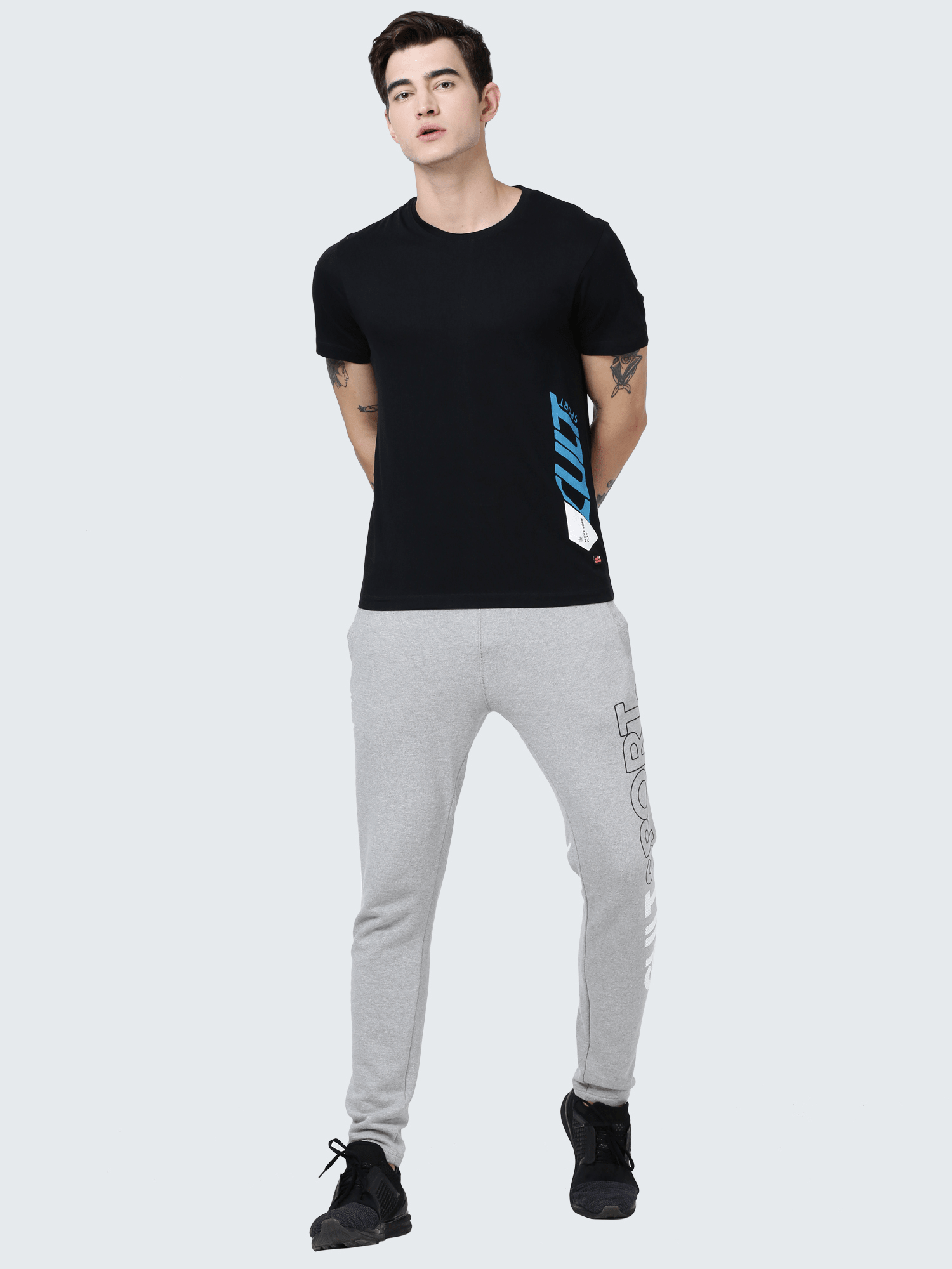 Everydays Row Black Cotton Tee