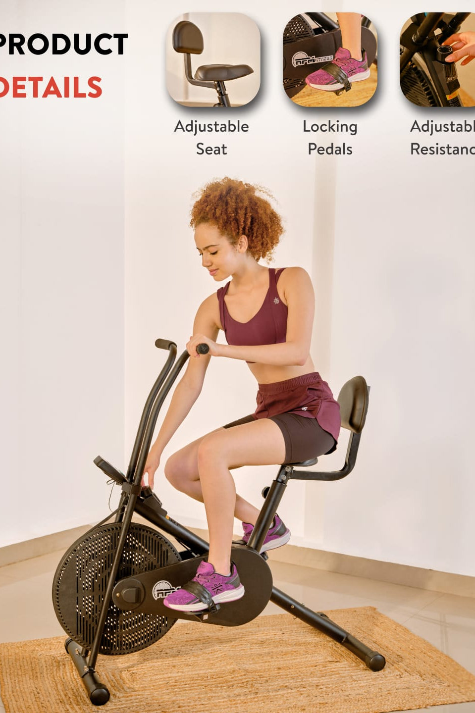 RPM1001 with Backrest & Upright Stationary Exercise Bike (6 Months extended Warranty only on Cultsport.com)