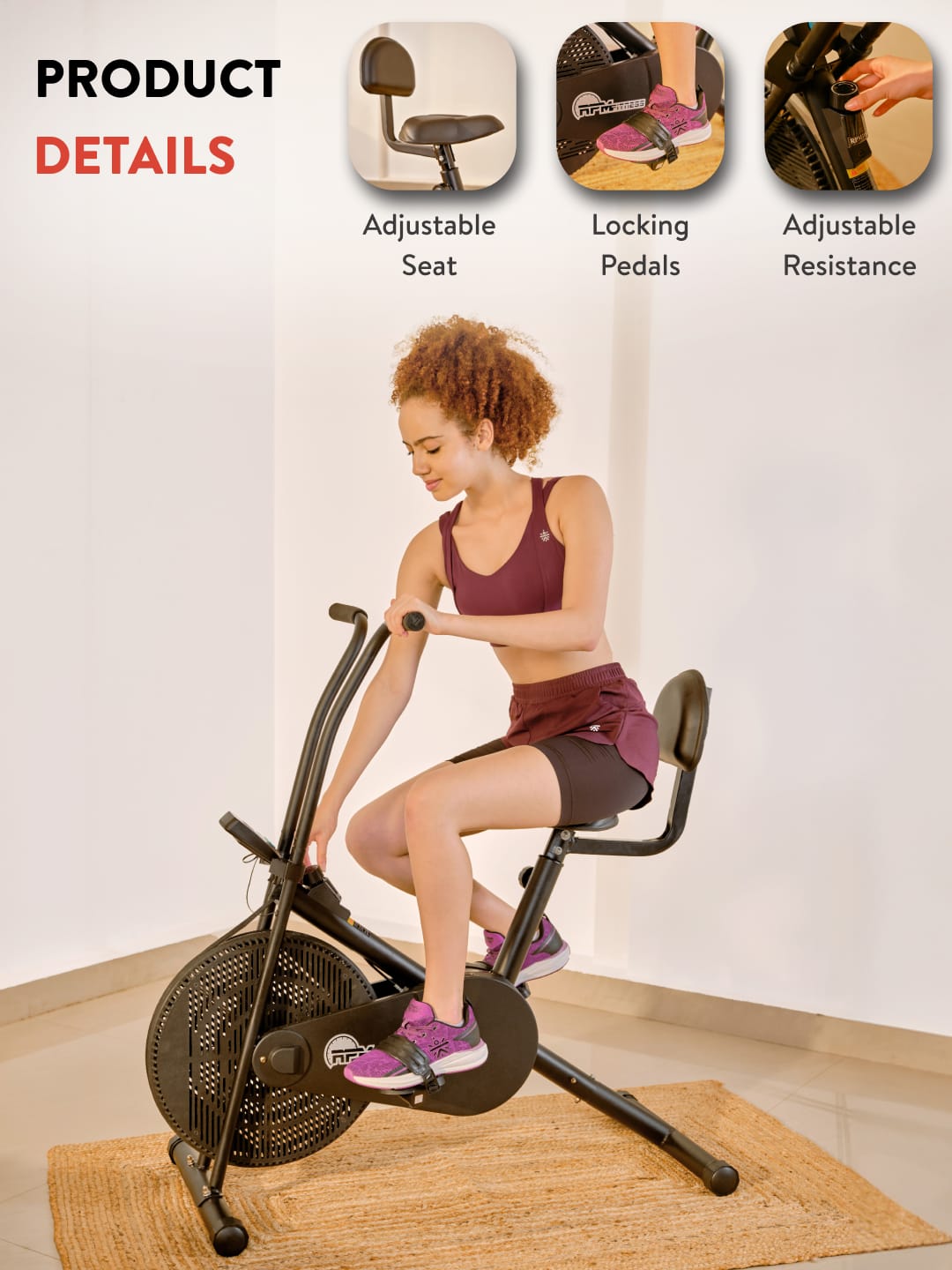 RPM1001 with Backrest & Upright Stationary Exercise Bike (6 Months extended Warranty only on Cultsport.com)