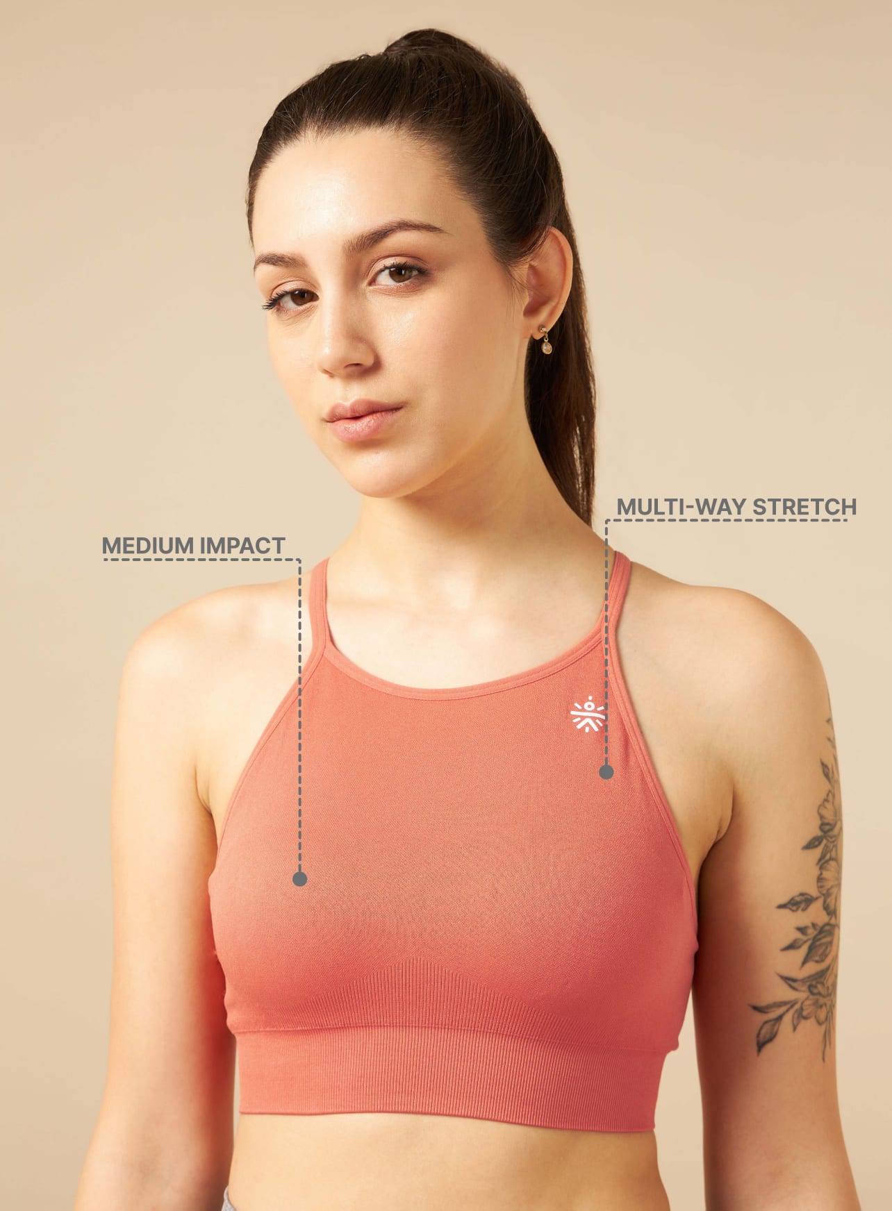 Rust Seamless Medium-Support High-Coverage Sports Bra