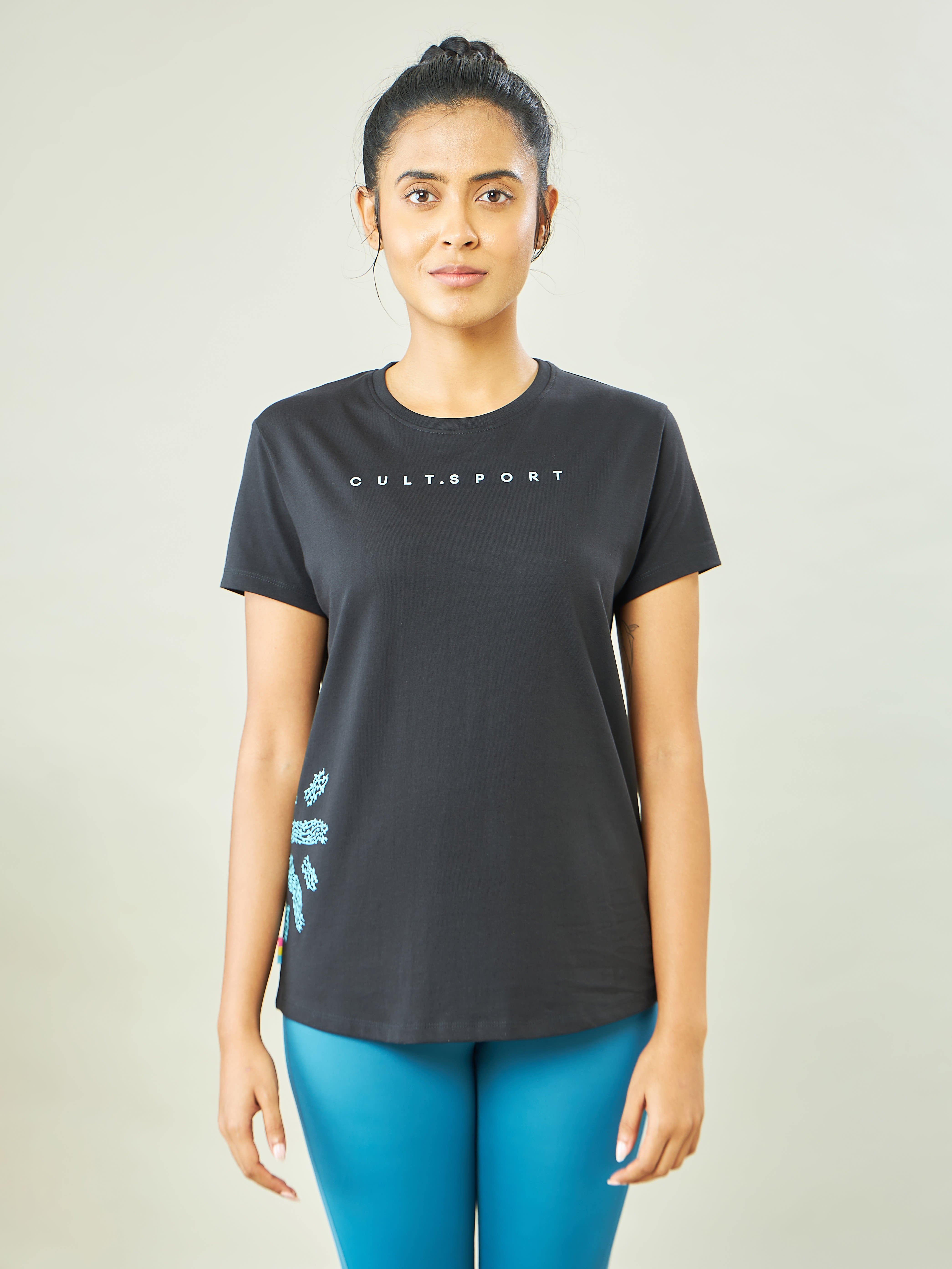 Yoga T-shirt with Placement Print