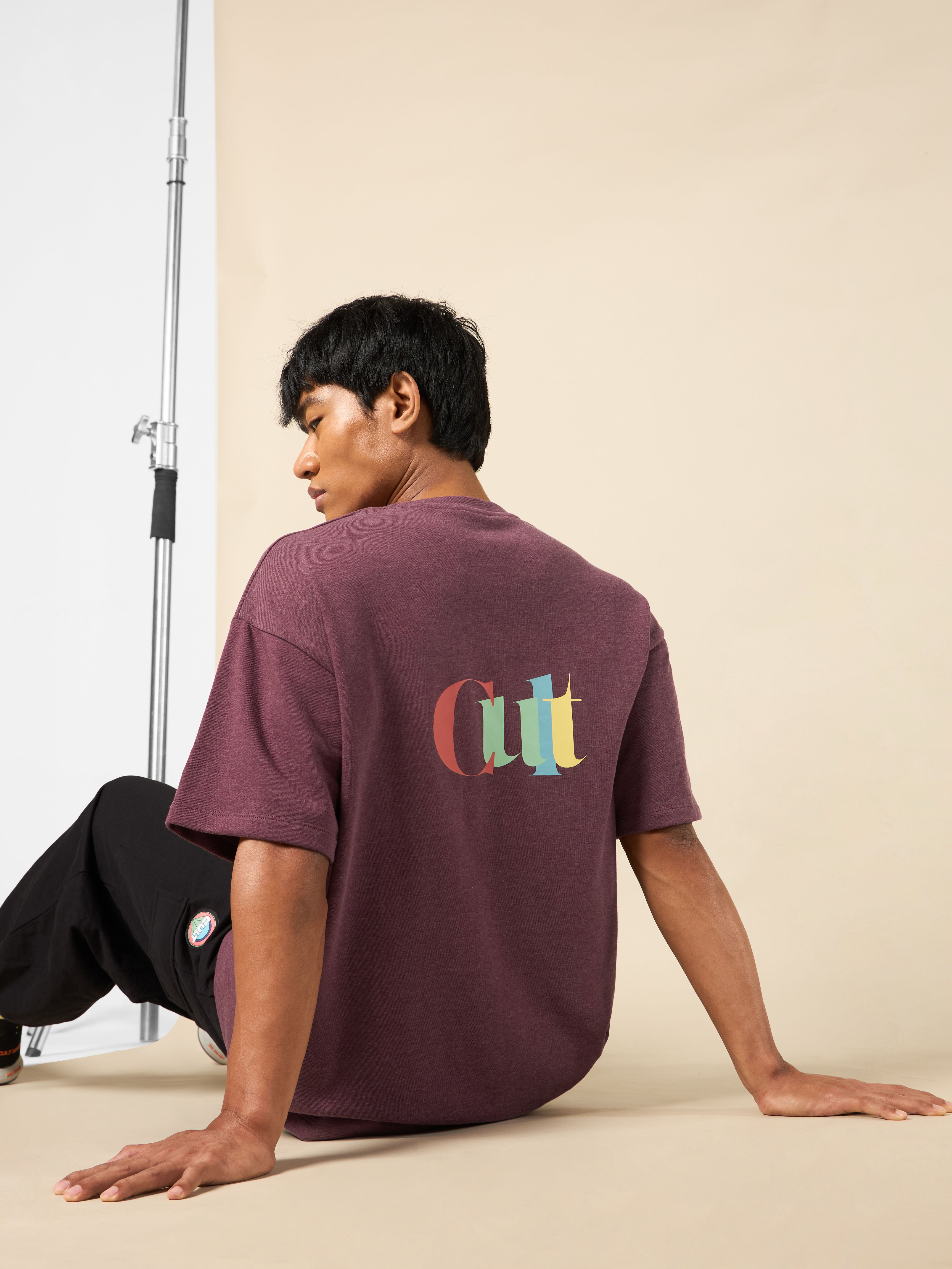 Men's Maroon Cult Brand Carrier Oversized T-shirt