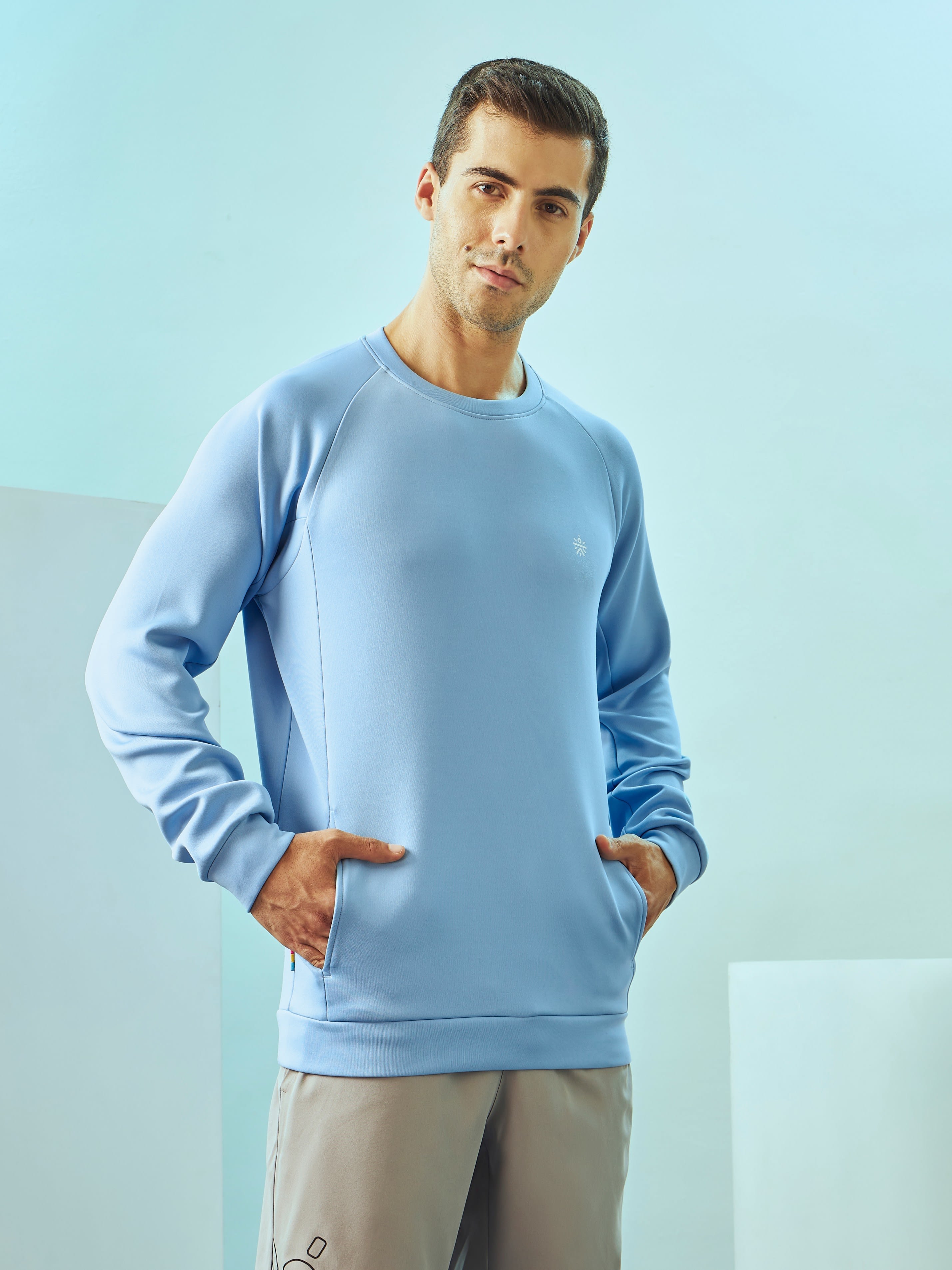 Raglan Sleeve Sweatshirt with Slit Pockets