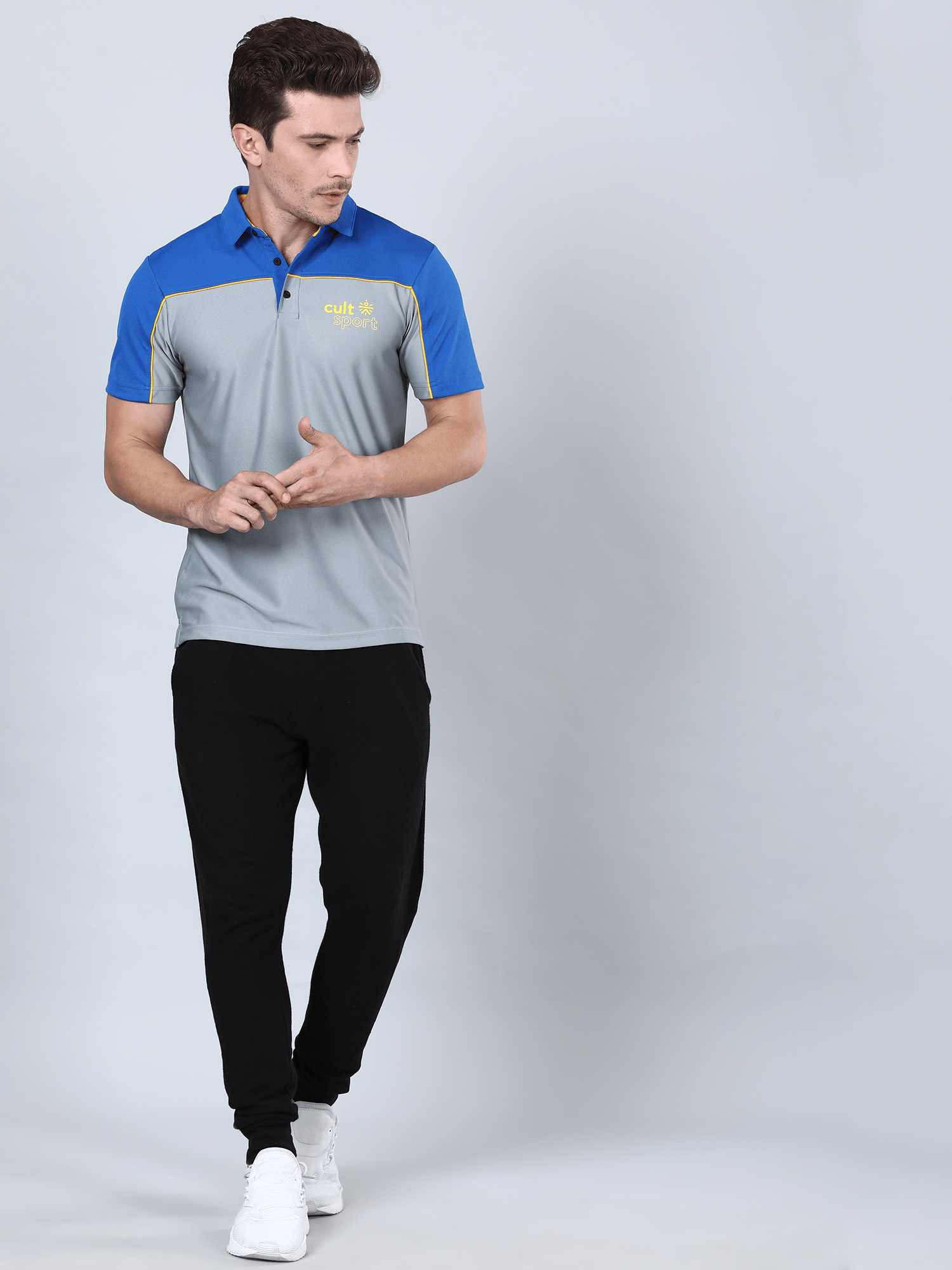 Signature Bi-tone Grey Gym Polo