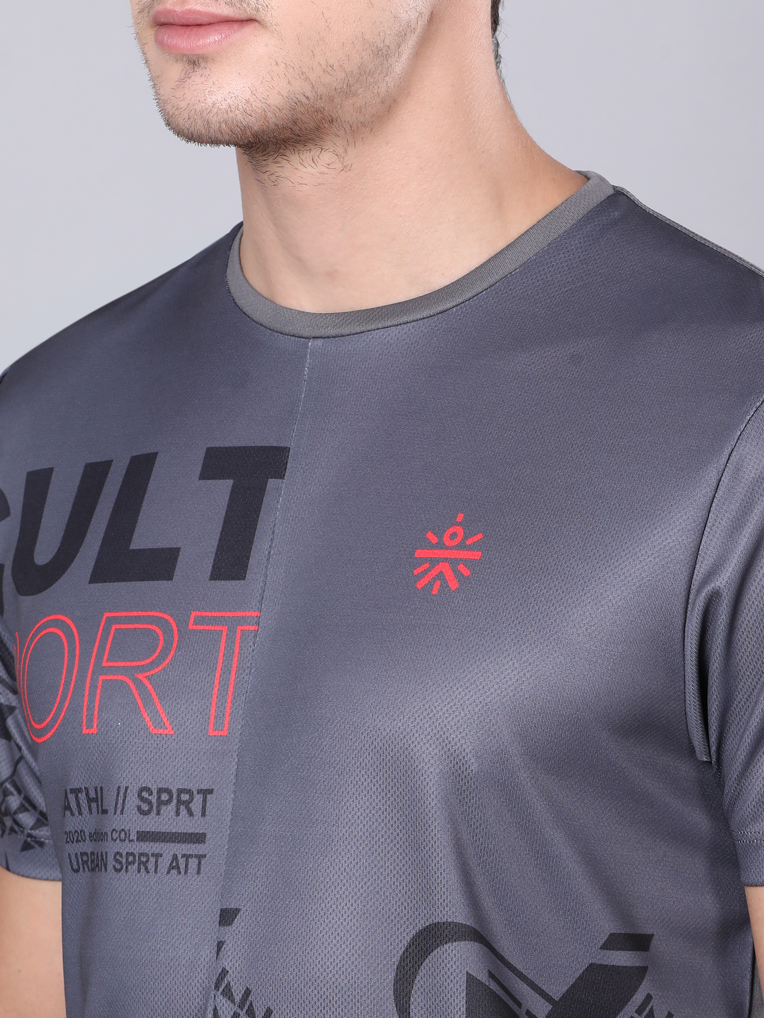 Dugout Houndstooth Anthra Workout Tee