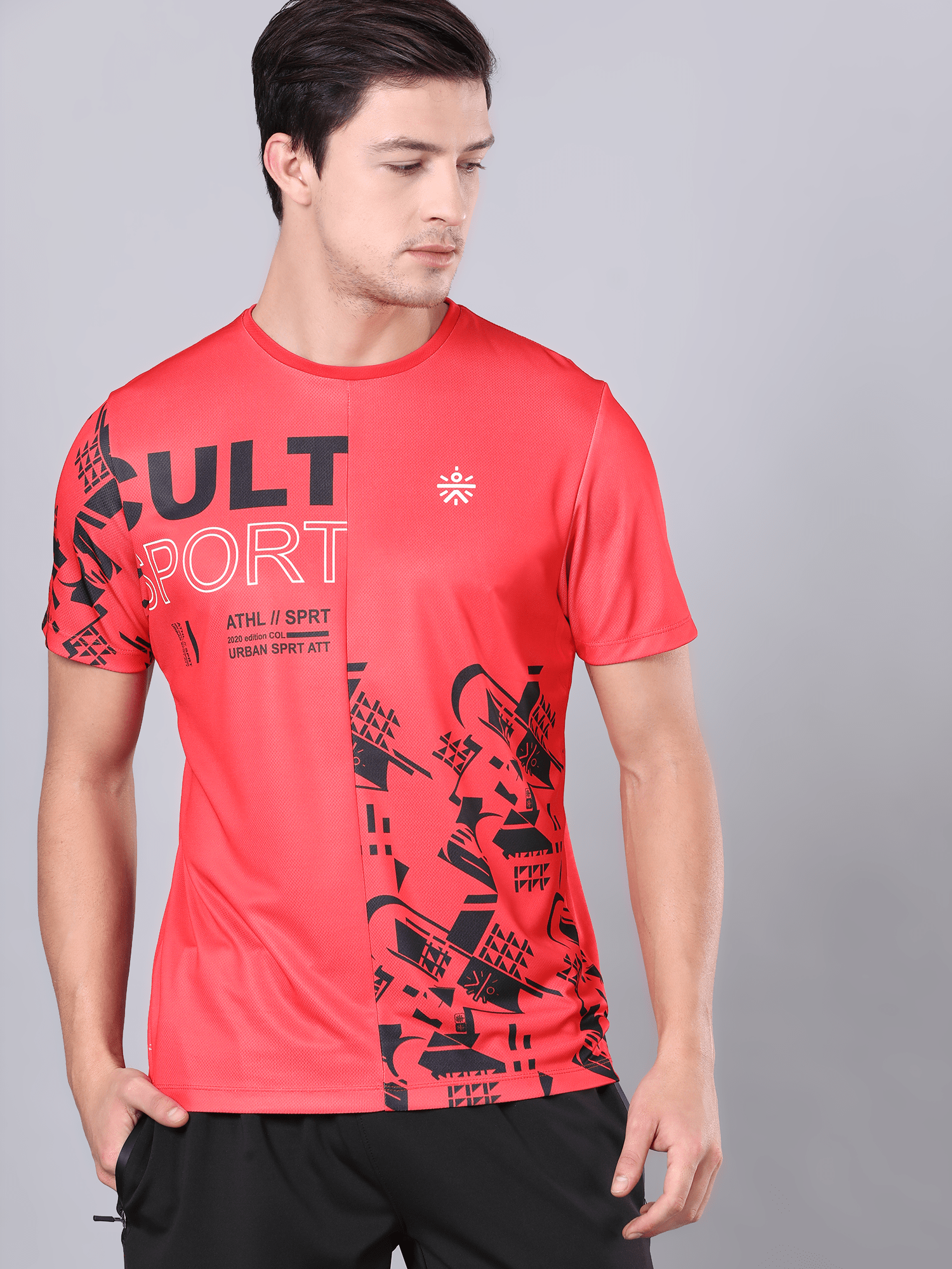 Dugout Houndstooth Red Workout Tee