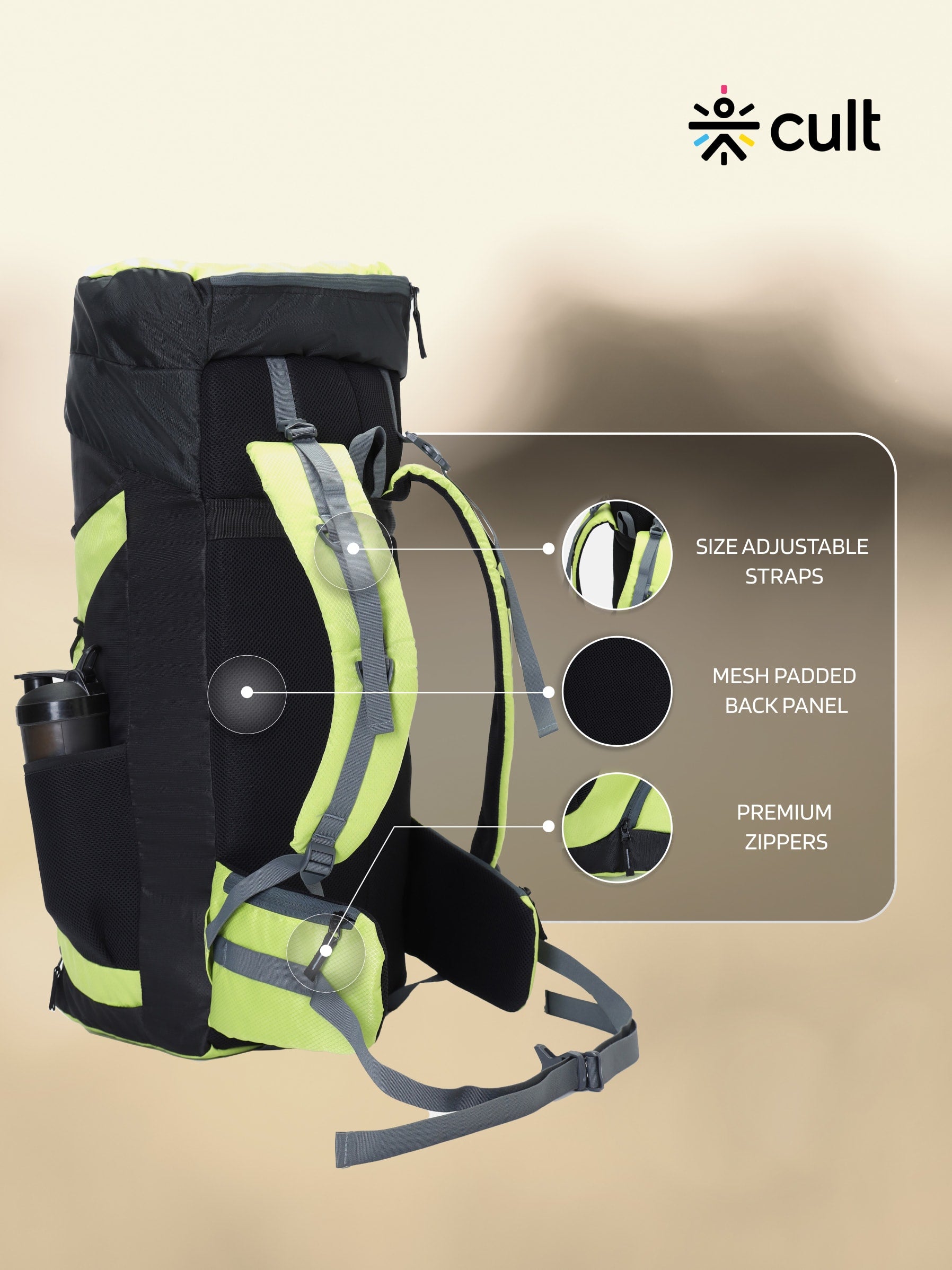 Travel Rucksack 60 L Green