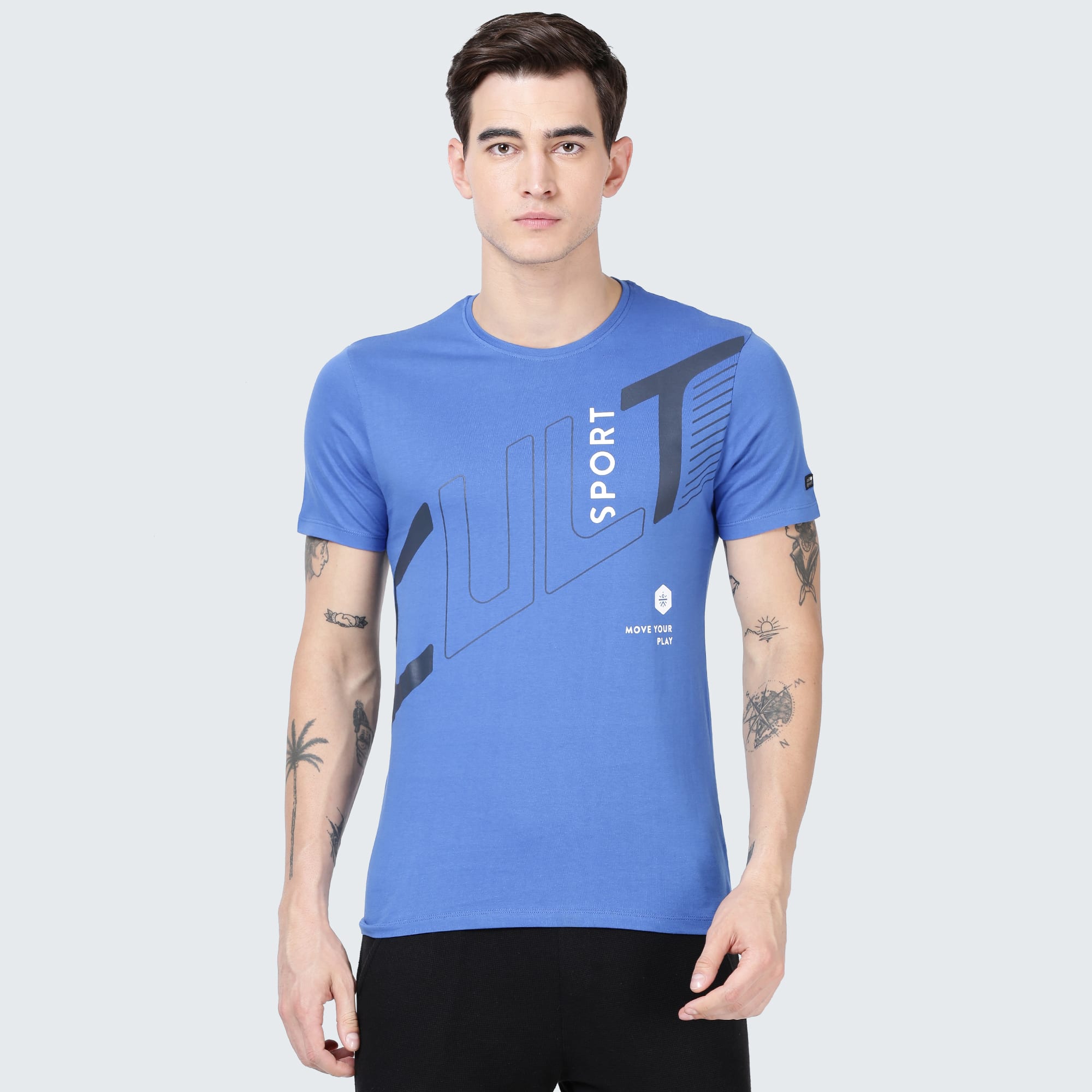 Everydays Slide Petrol Blue Cotton Tee