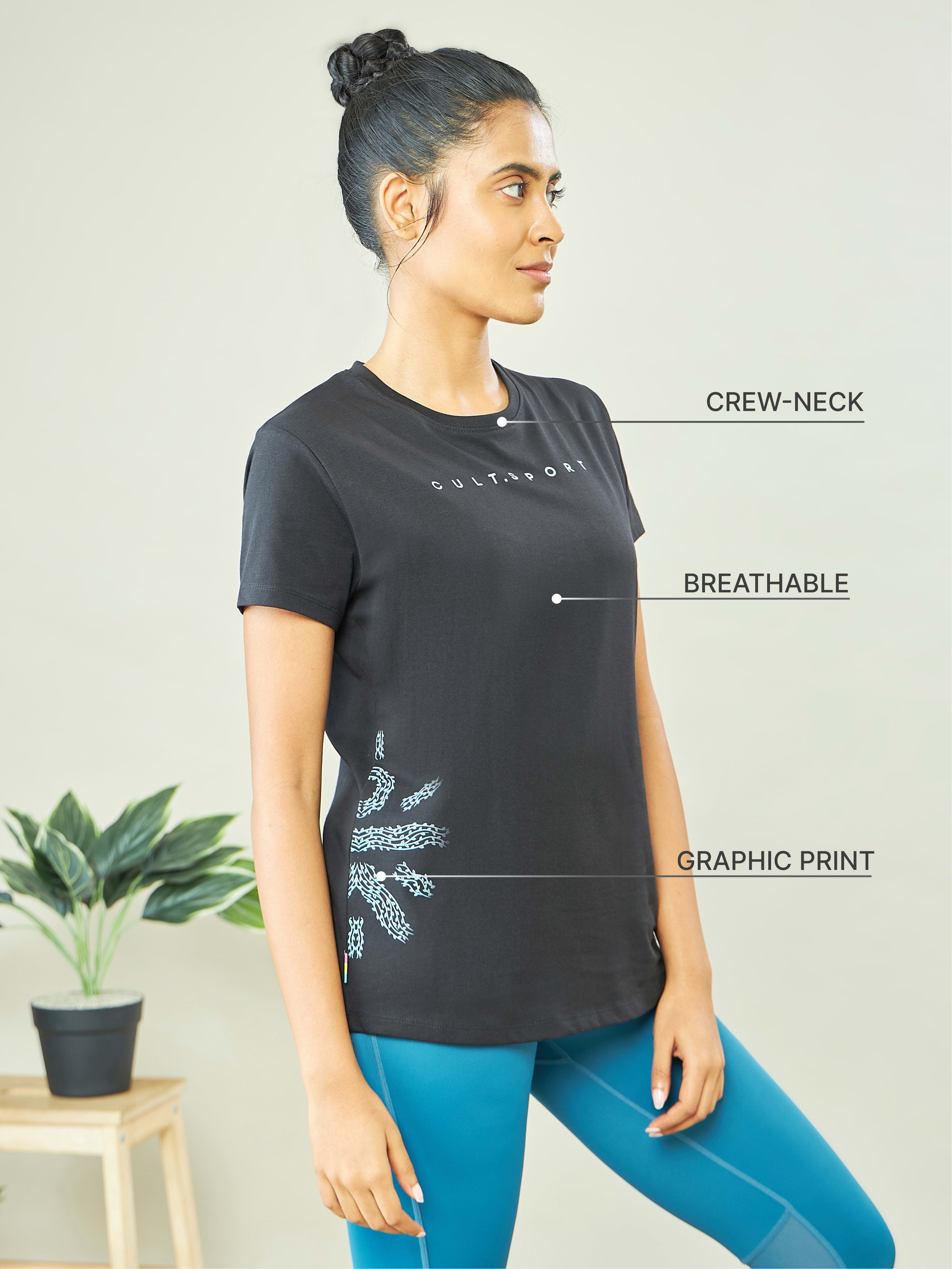 Yoga T-shirt with Placement Print