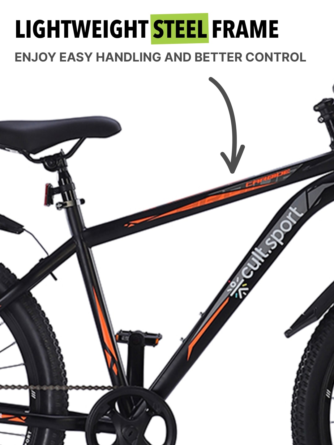 CARBIDE27.5TBlACK Steel Single Speed Mountain Cycle, Front Suspension, Disc Brake and Double Wall Rim