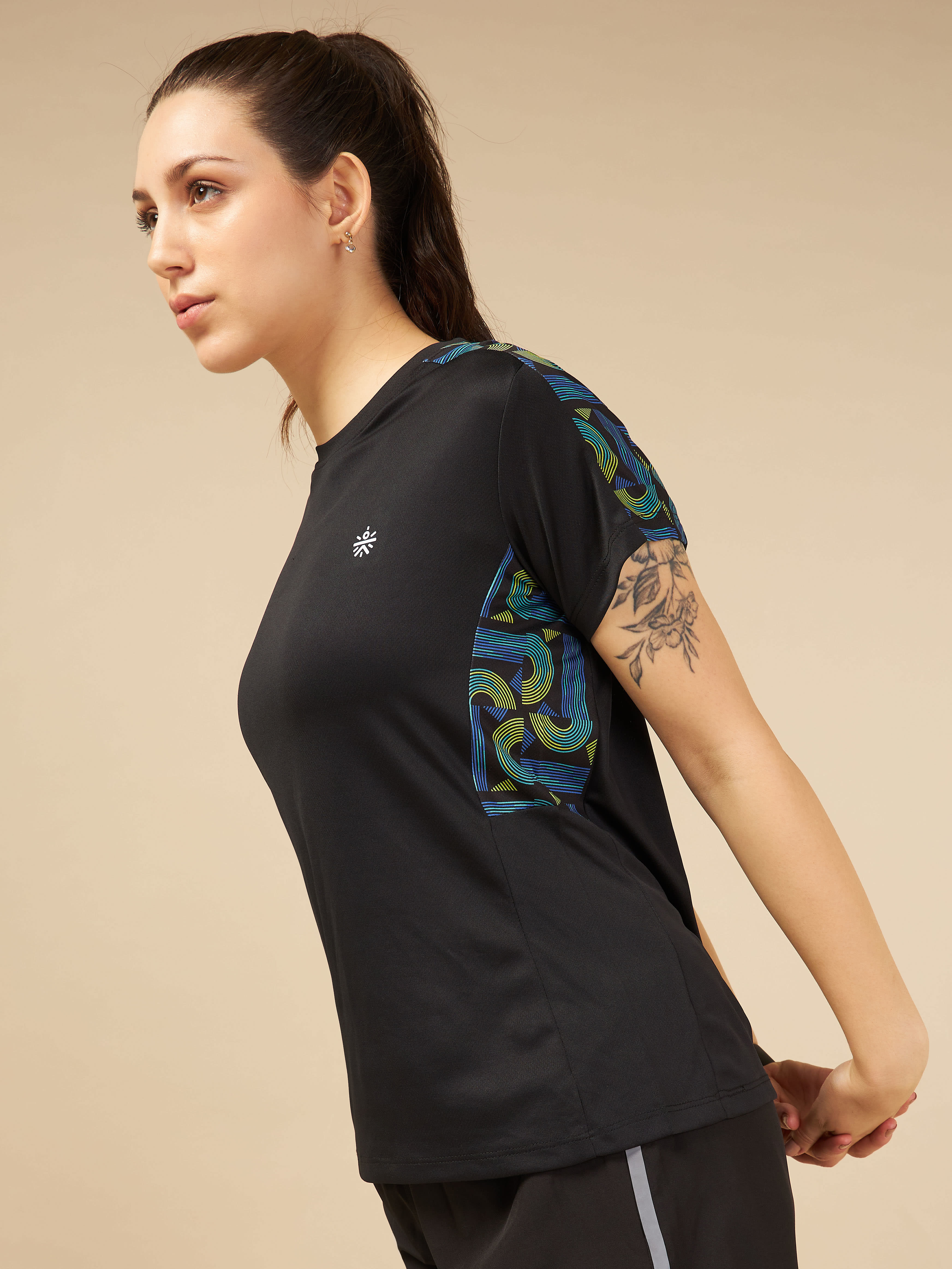 Panelled T-shirt with Sleeve Taping