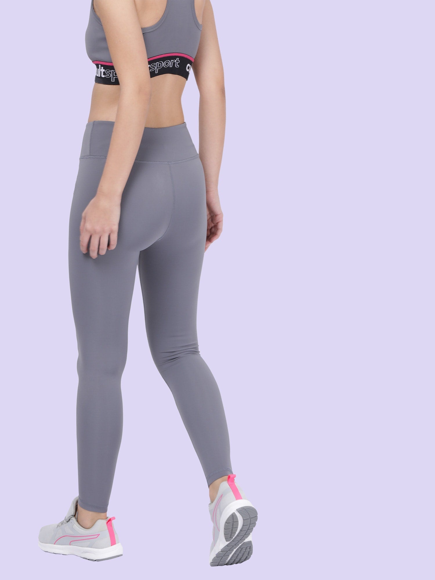 Women`s Gear Up Grey Slim Plain Training Legging