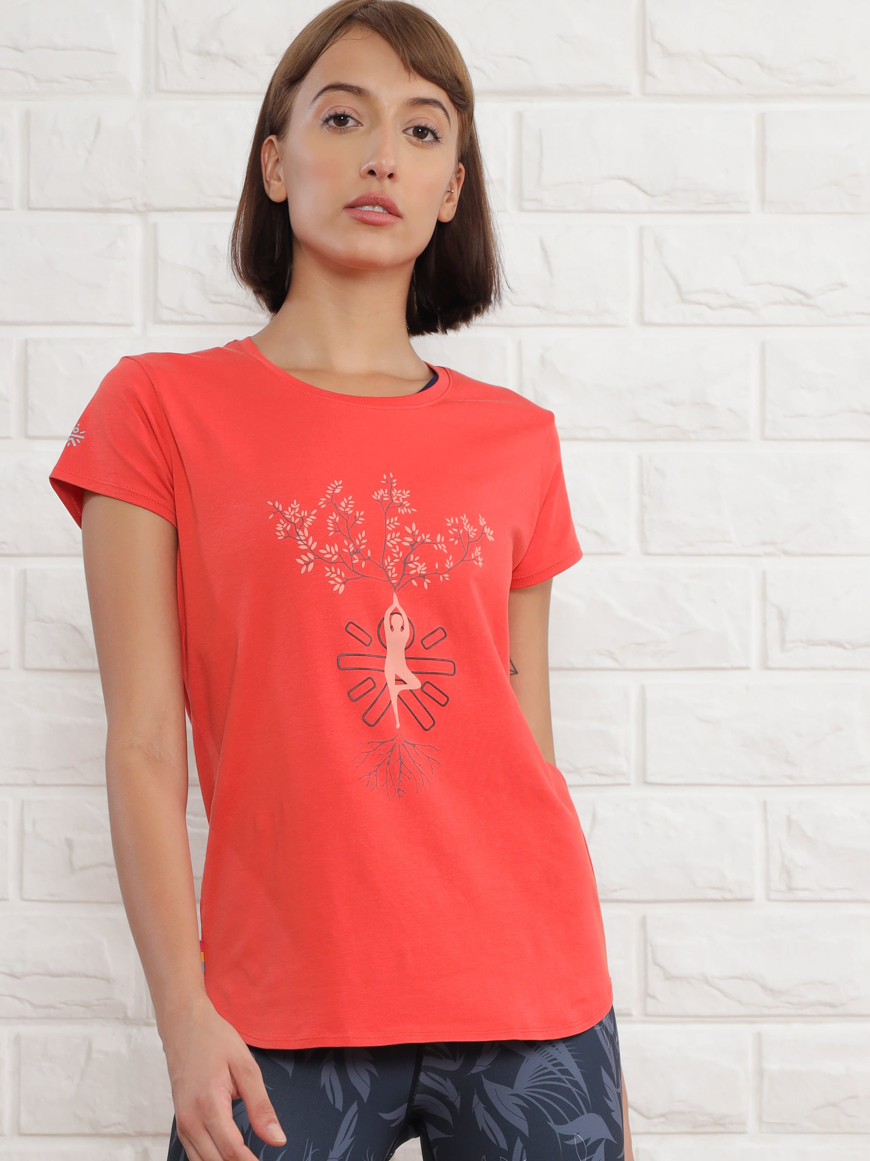 Graphic Print Yoga T-shirt