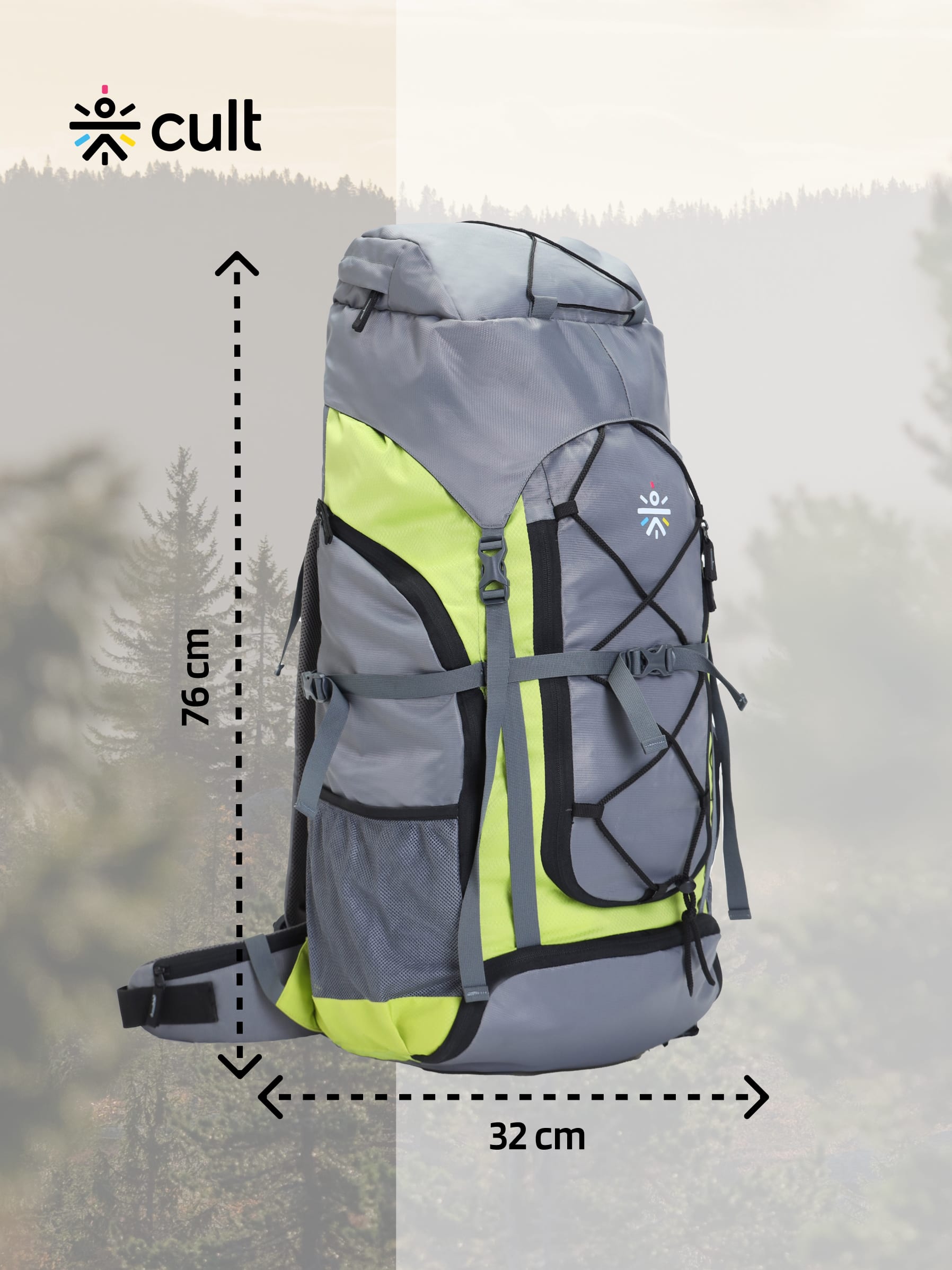 Travel Rucksack 65 L Grey Green