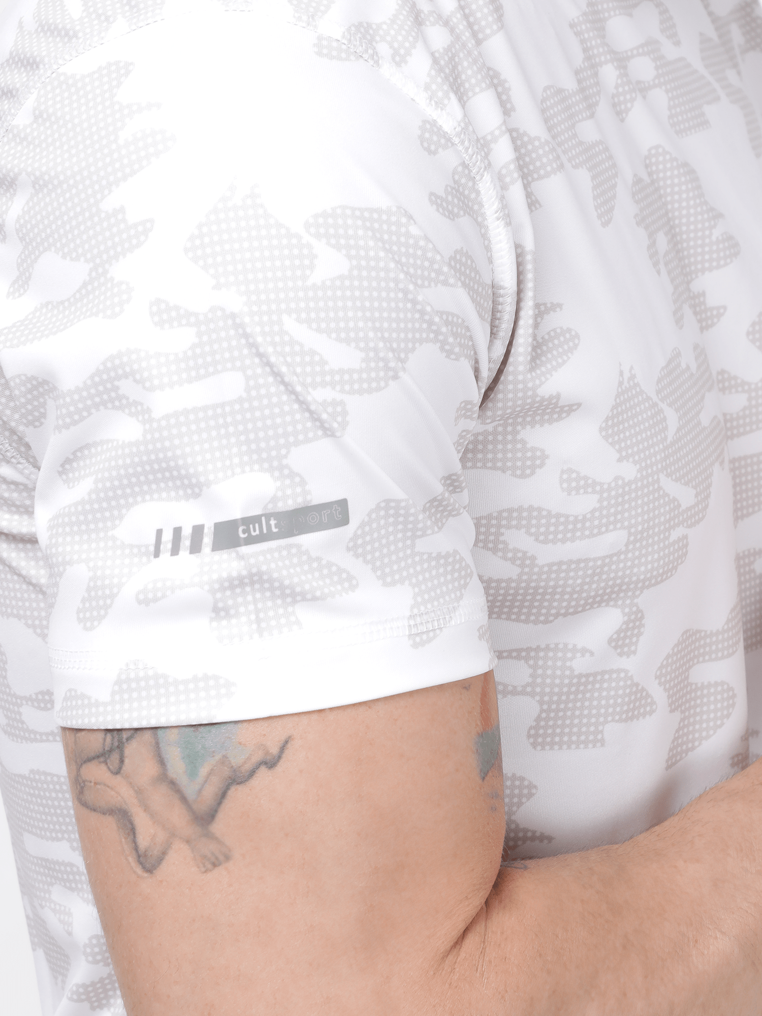 Men's Urban Camo Slim White Training Tee