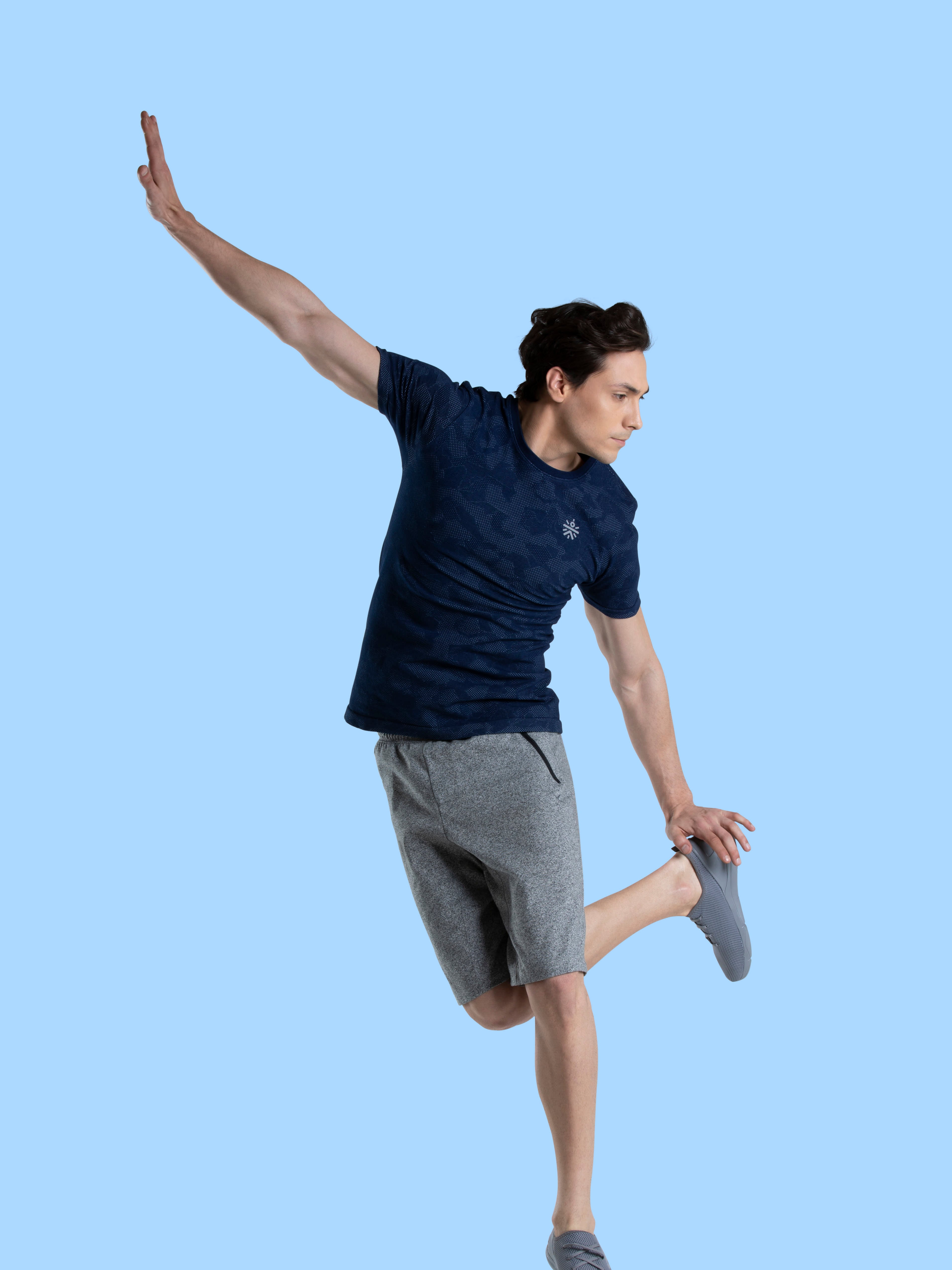 Casual Indigo Round Neck Tee