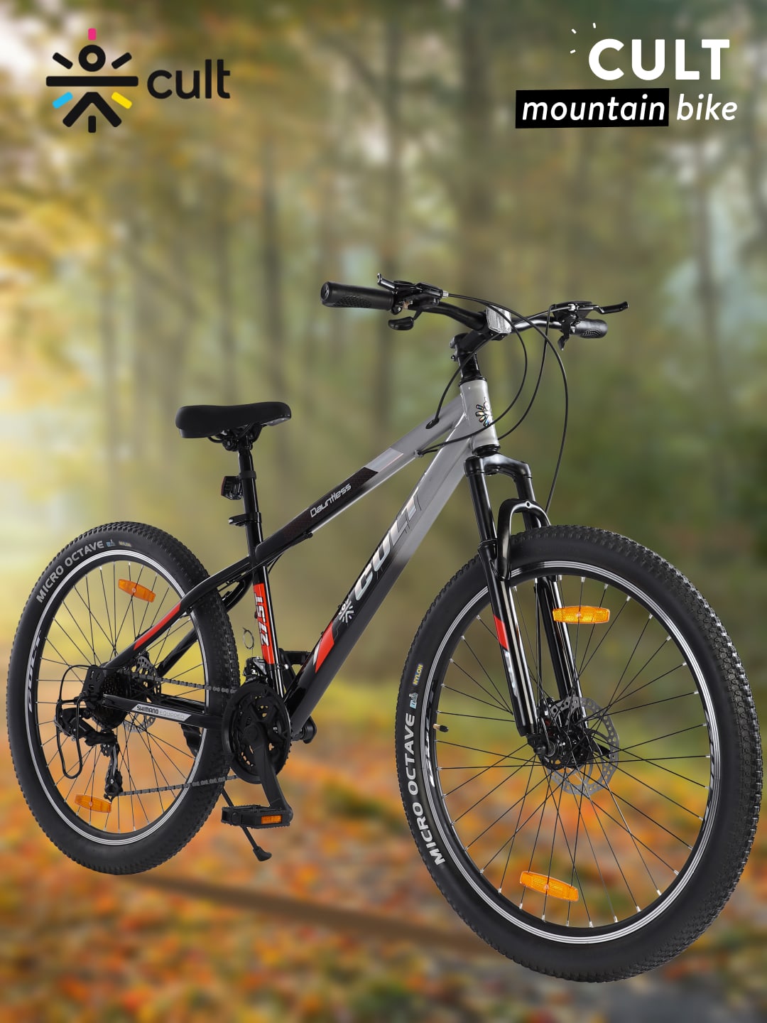 DAUNTLESS21S27.5TSILVERBLACK Steel 21 Speed Shimano Gear 27.5 inch Mountain Cycle, Dual Disc Brake, Front Suspension, Double Wall Rim