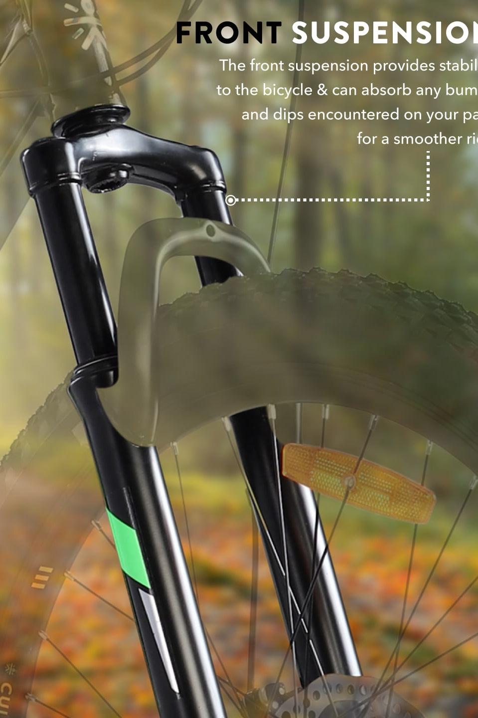 DAUNTLESS21S24TBLACKGREEN Steel 21 Speed Shimano Gear 24 inch Mountain Cycle, Dual Disc Brake, Front Suspension, Double Wall Rim