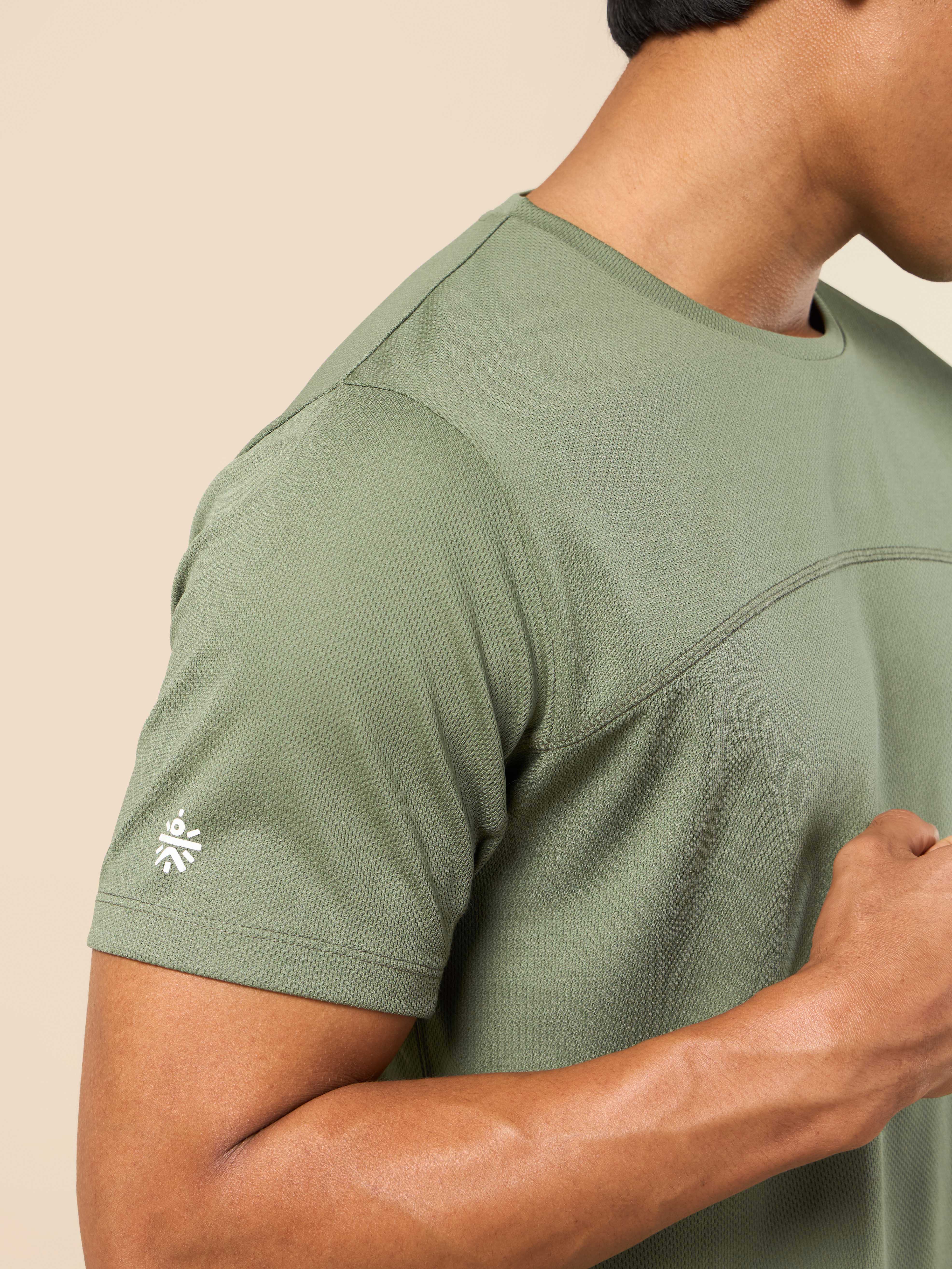 Men Olive Gear Up Performance T-shirt