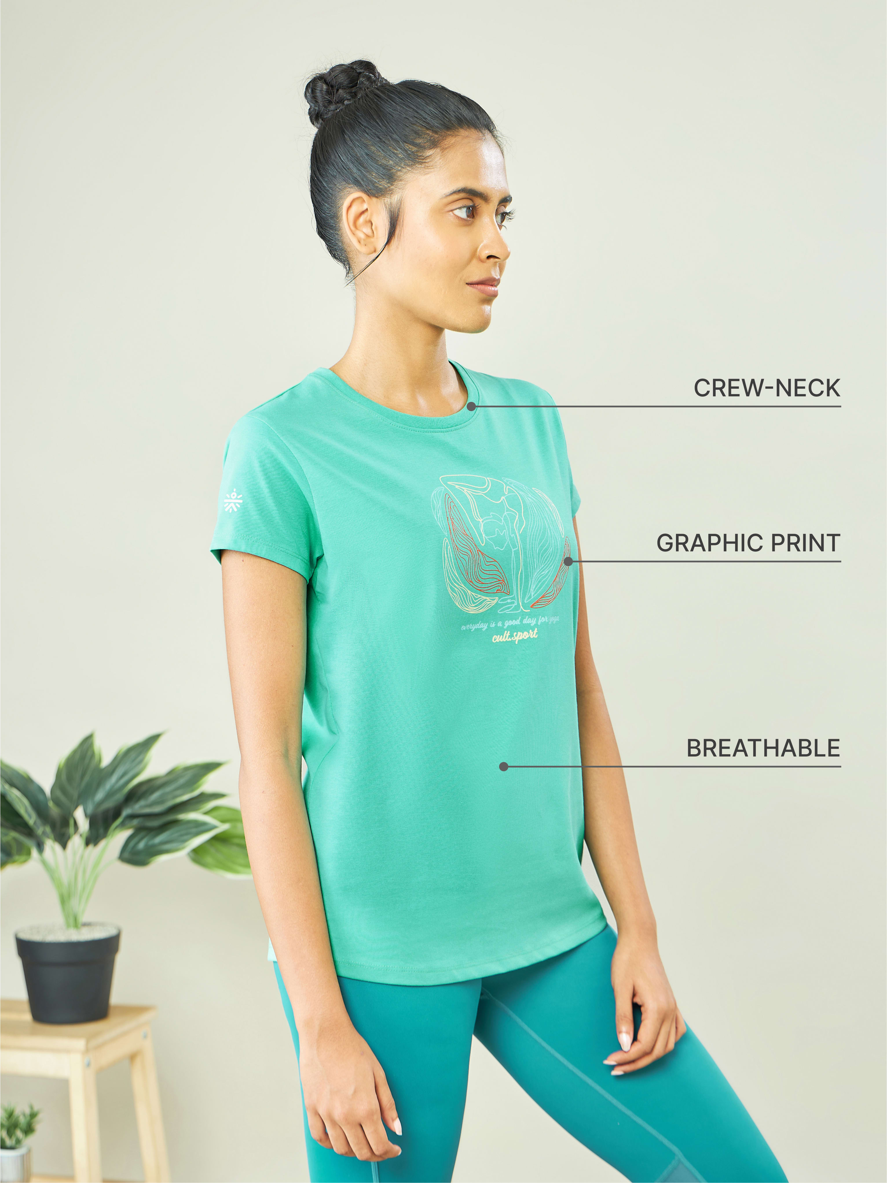Graphic Print Yoga T-shirt