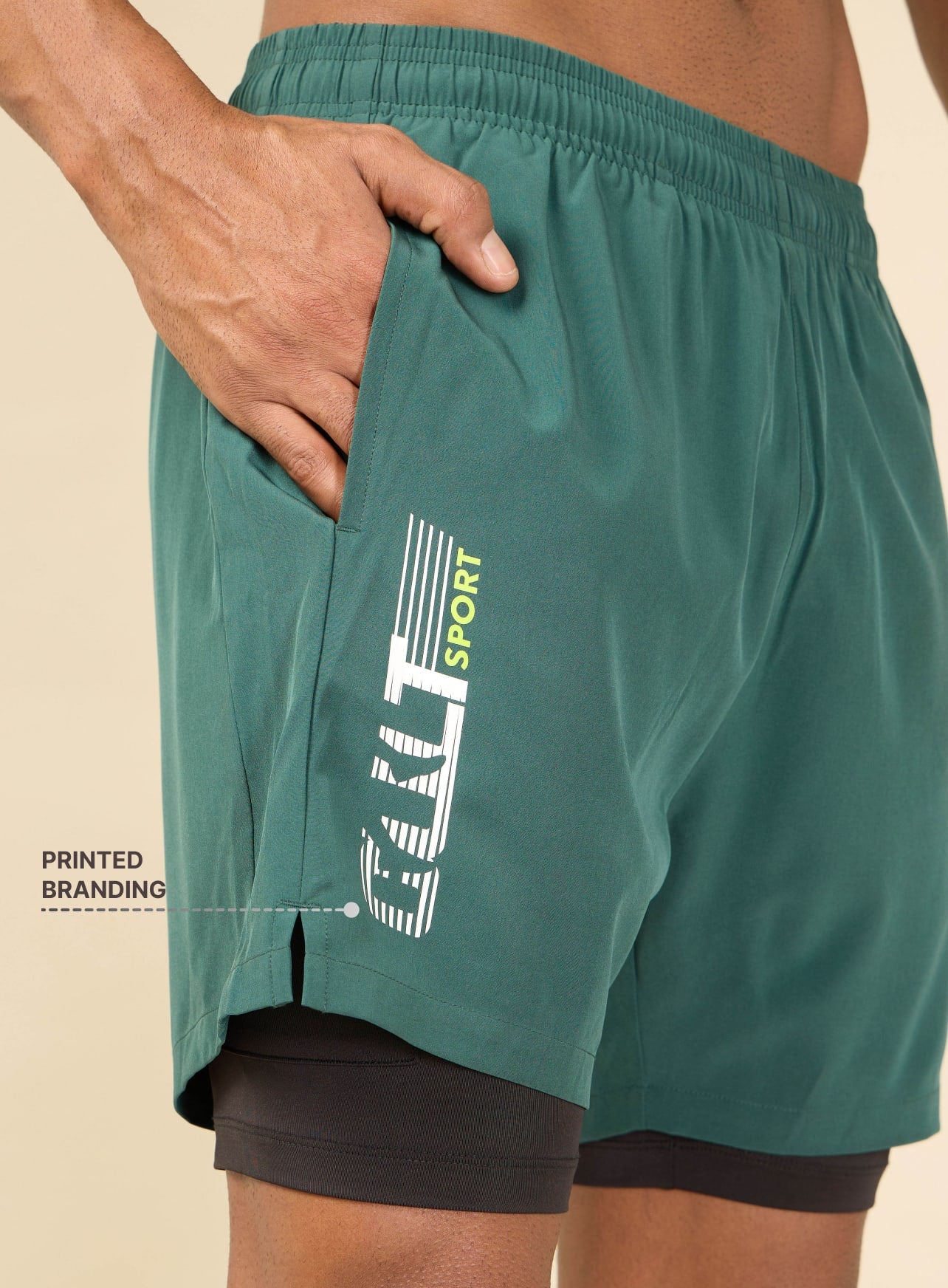 Solid Performance Shorts with Inner Tights