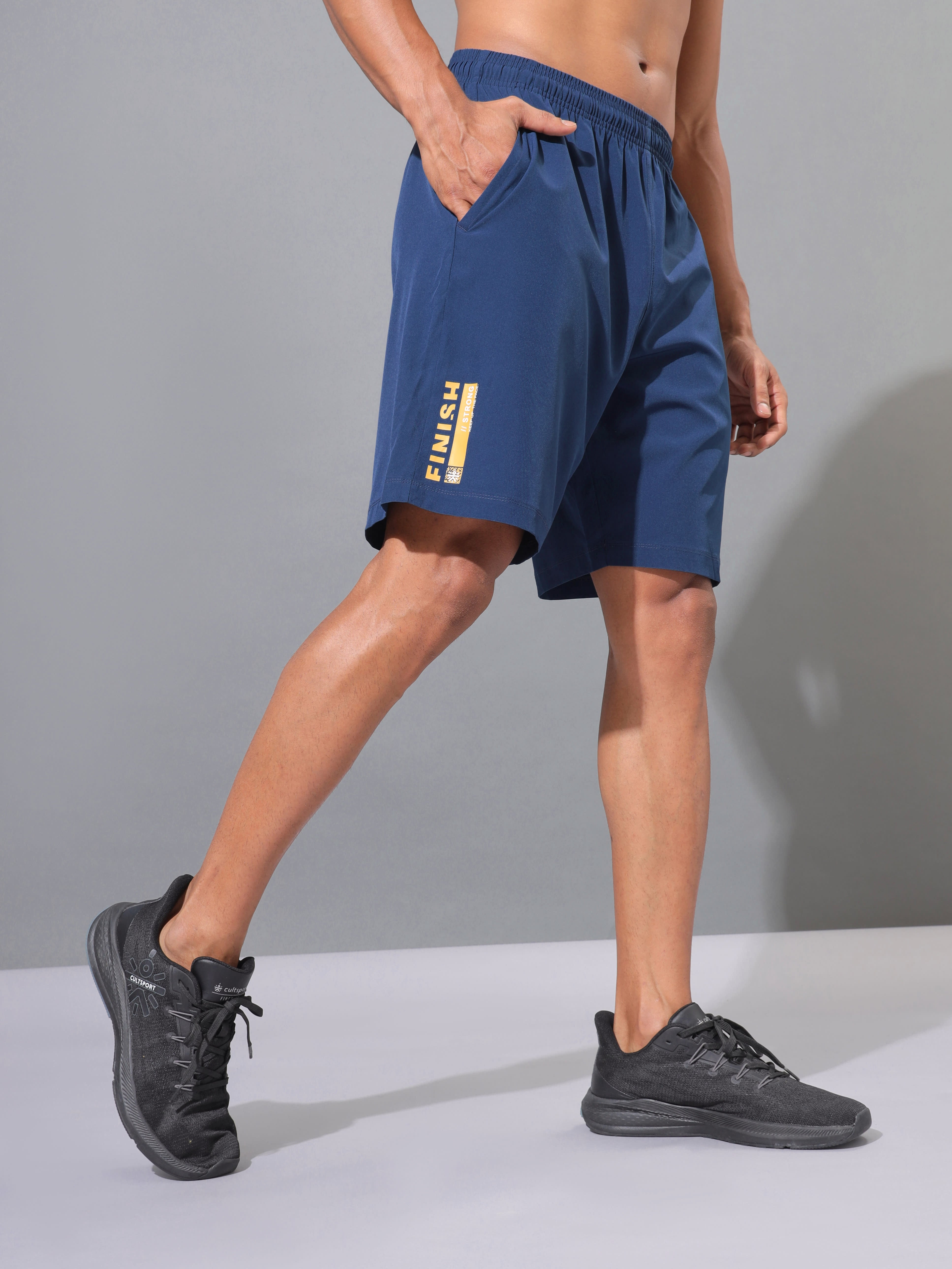 Active Shorts with Neon Graphic