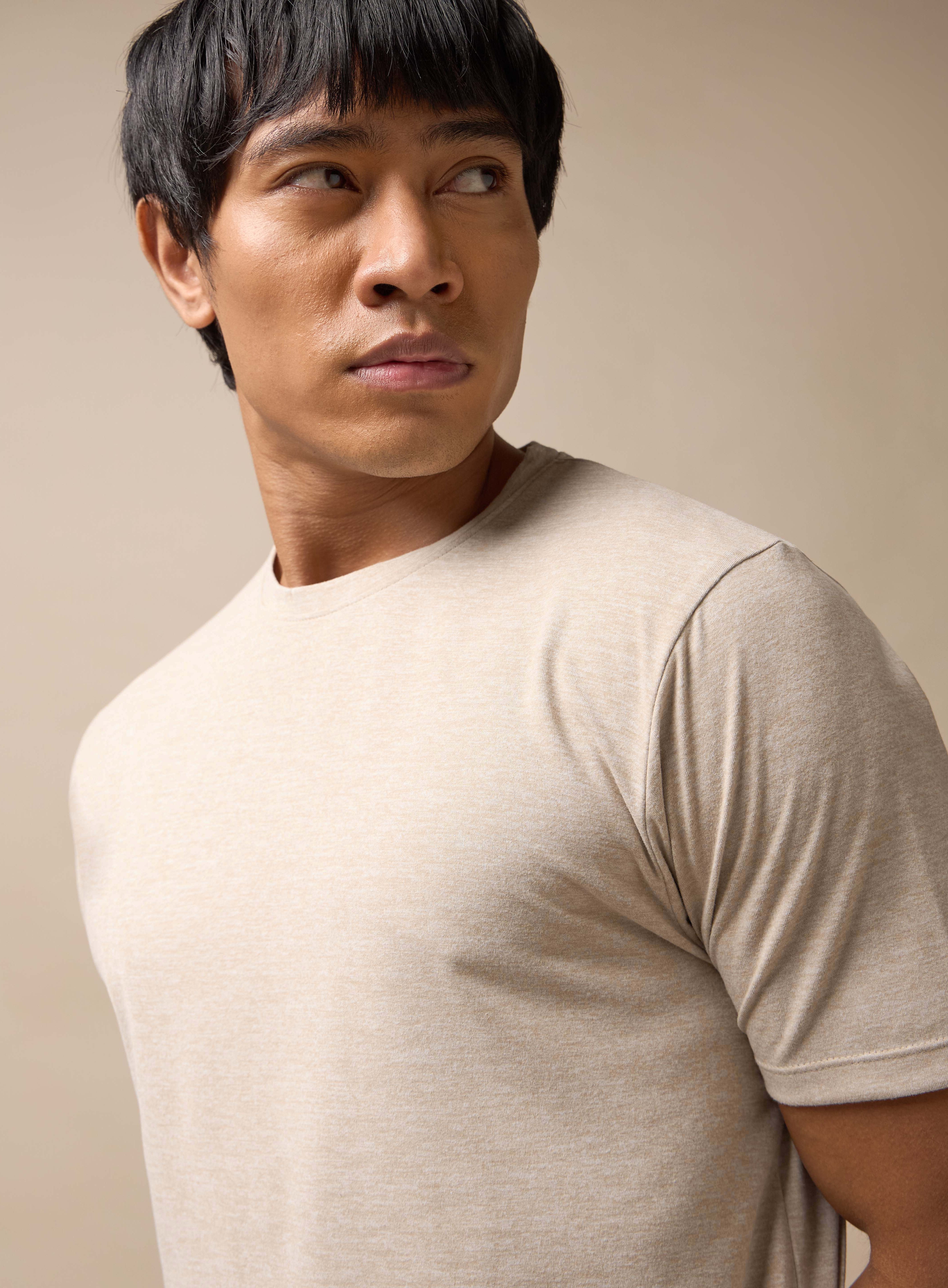 Men's All Day Workout Beige Comfortech T-shirt