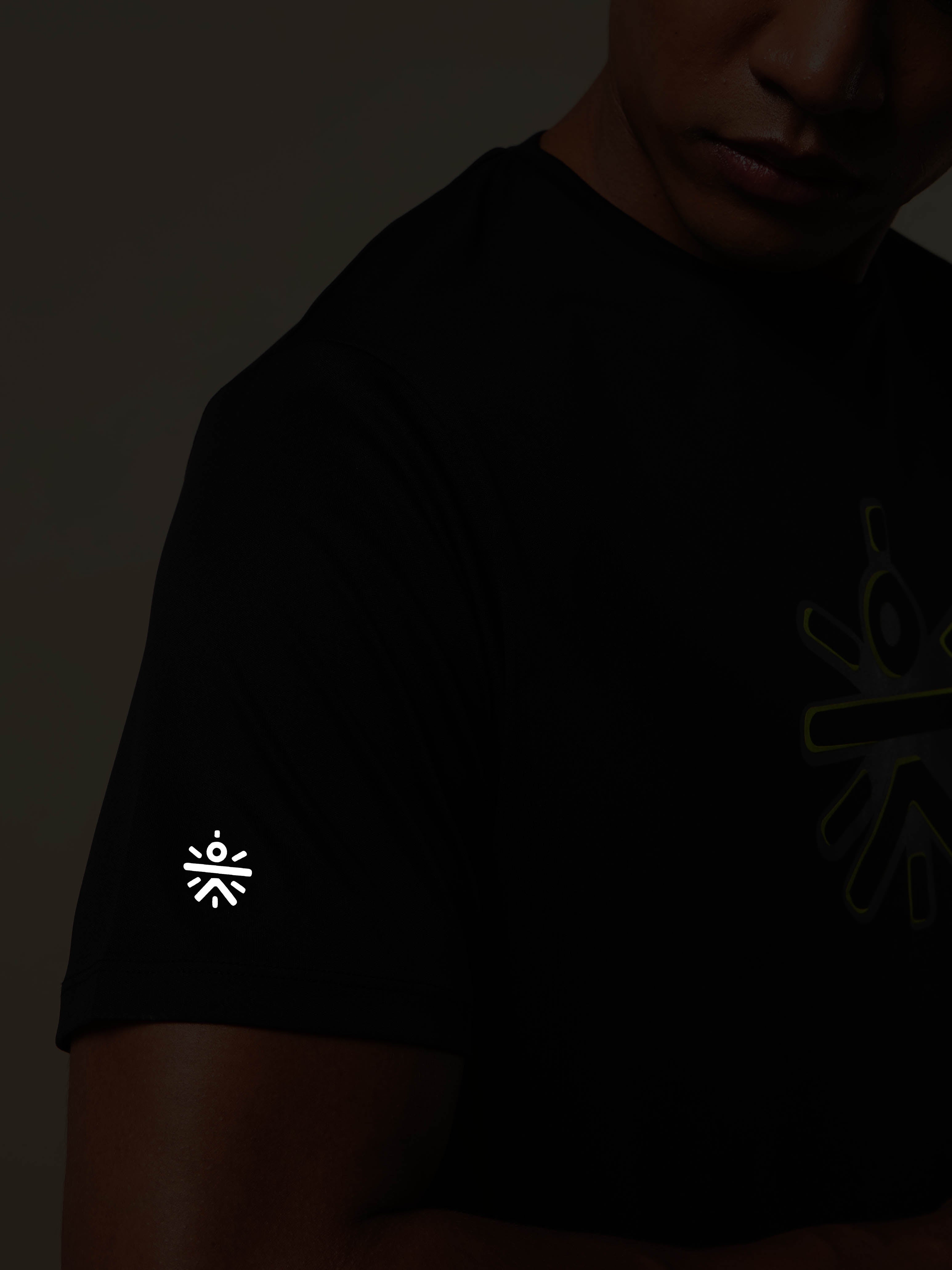 Men's Black Brand Carrier Print T-shirt