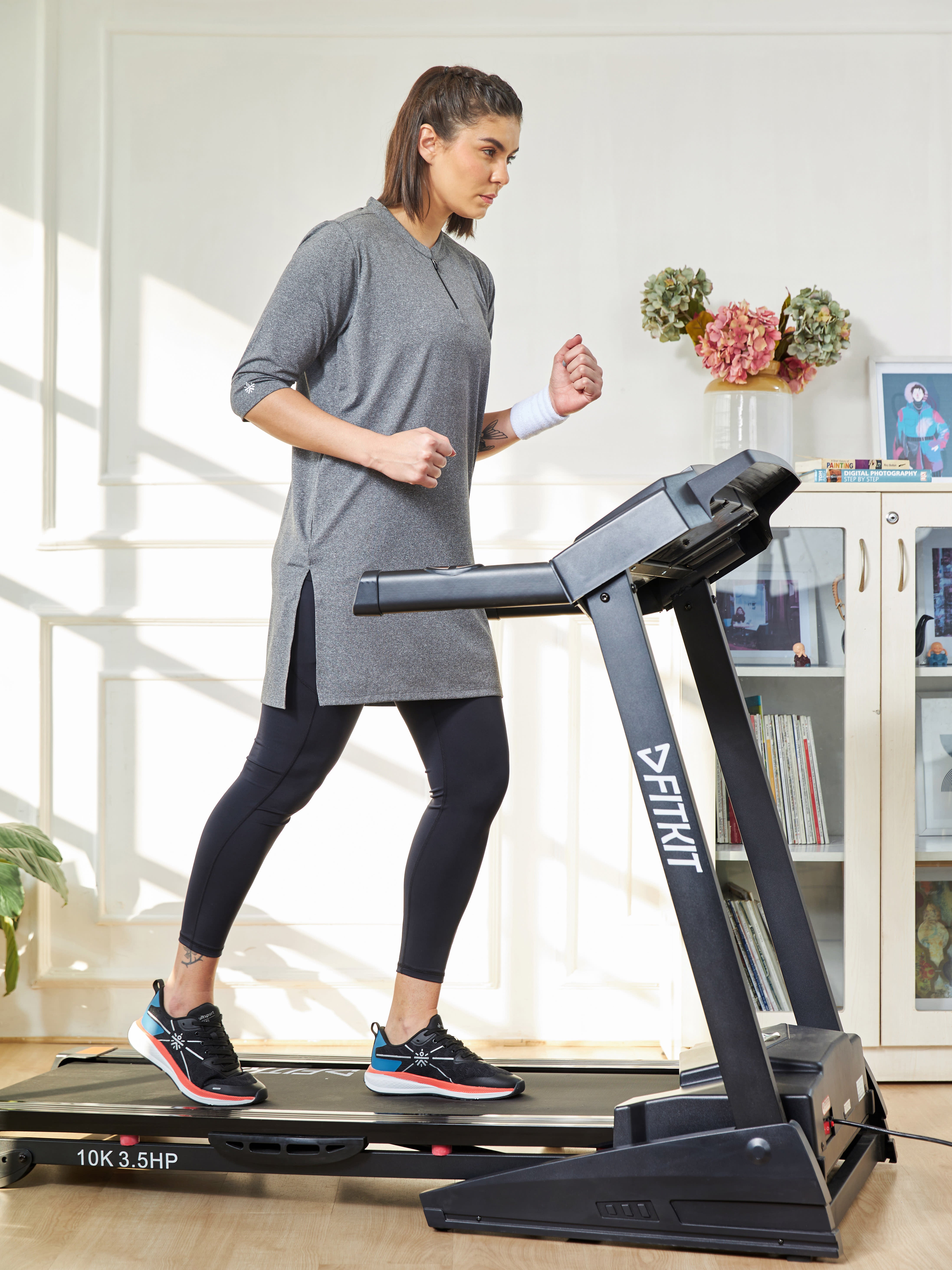 Solid Activ-Kurti with Side Pocket For Women - Grey