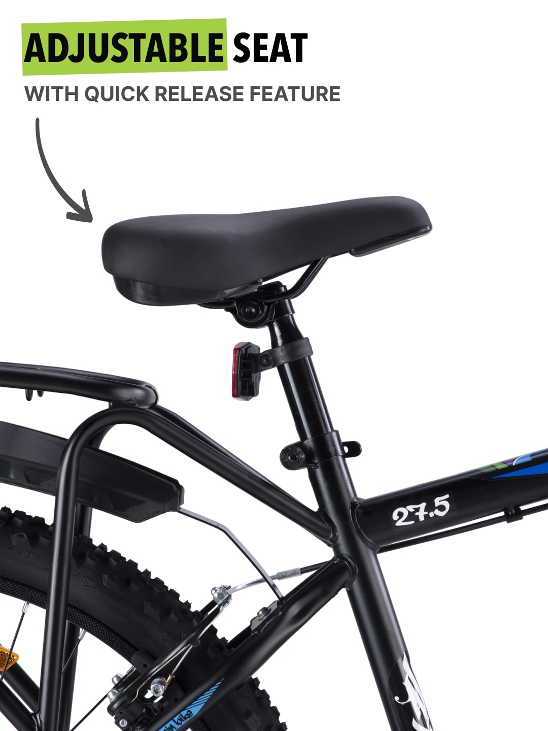 StudIBC27.5Black Steel Single Speed 27.5 inch Mountain Cycle with Single Wall Rim and Rigid Fork