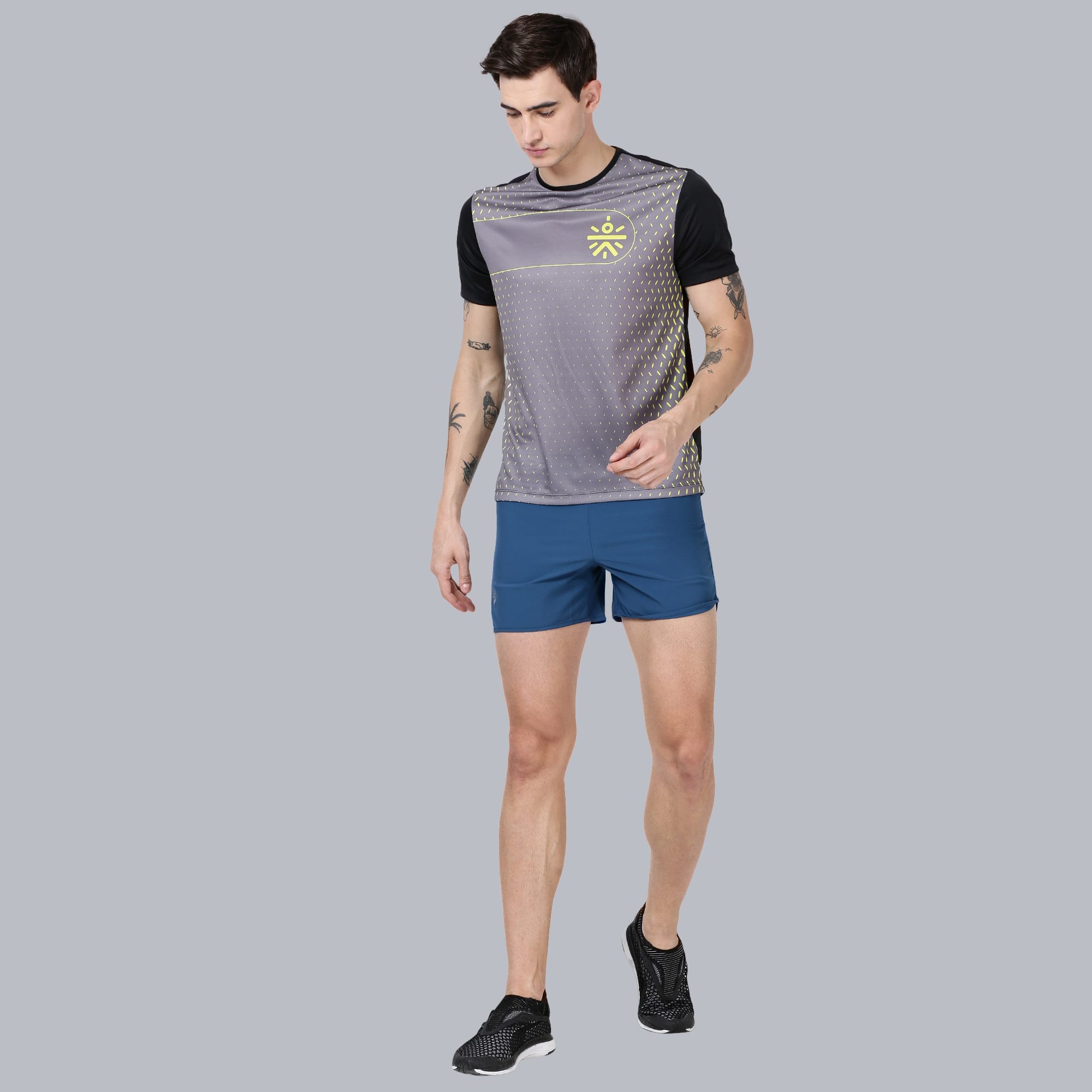Vitals Bolt Teal Running Shorts
