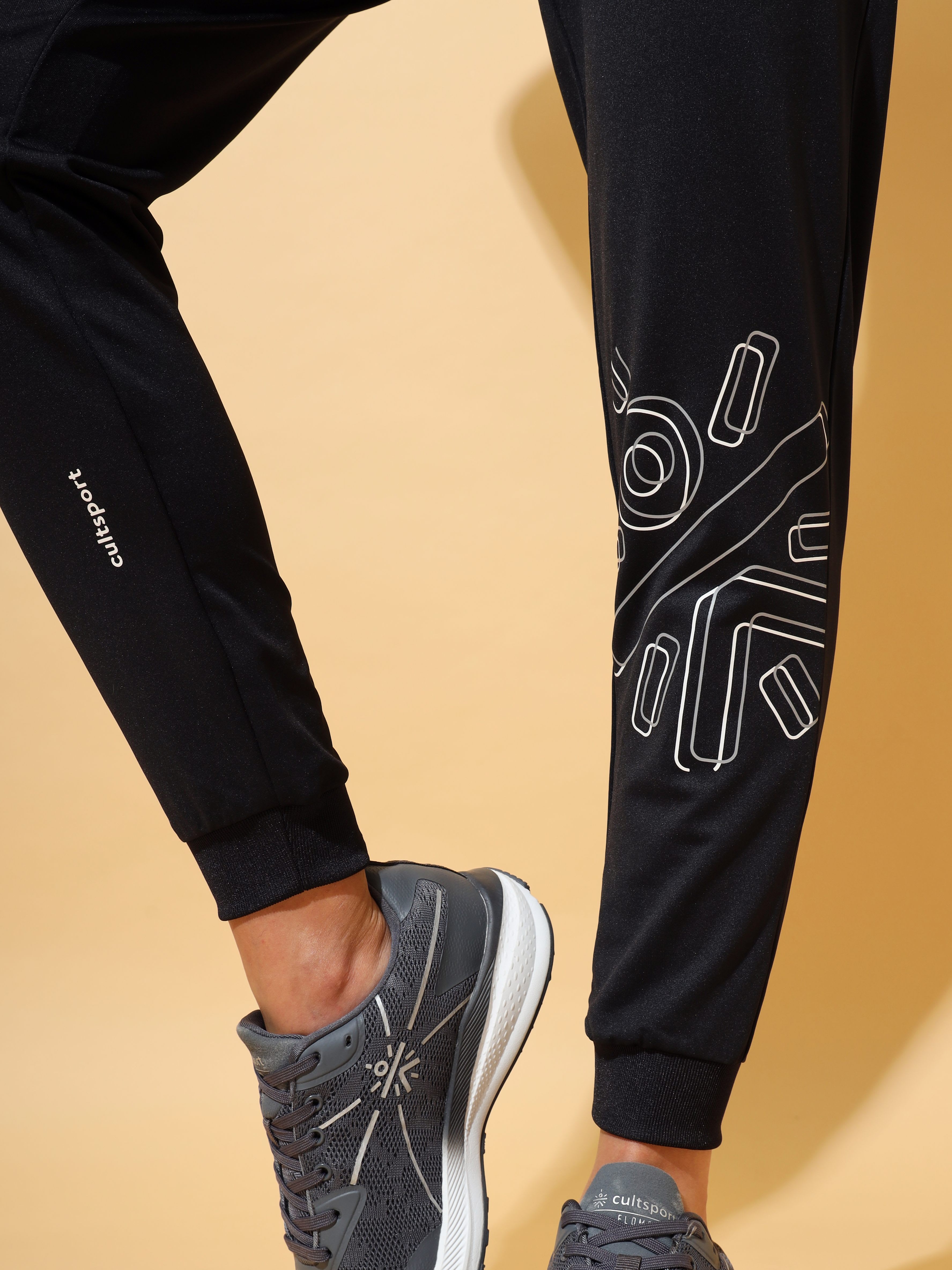 Athletic Joggers with Logo Placement Print