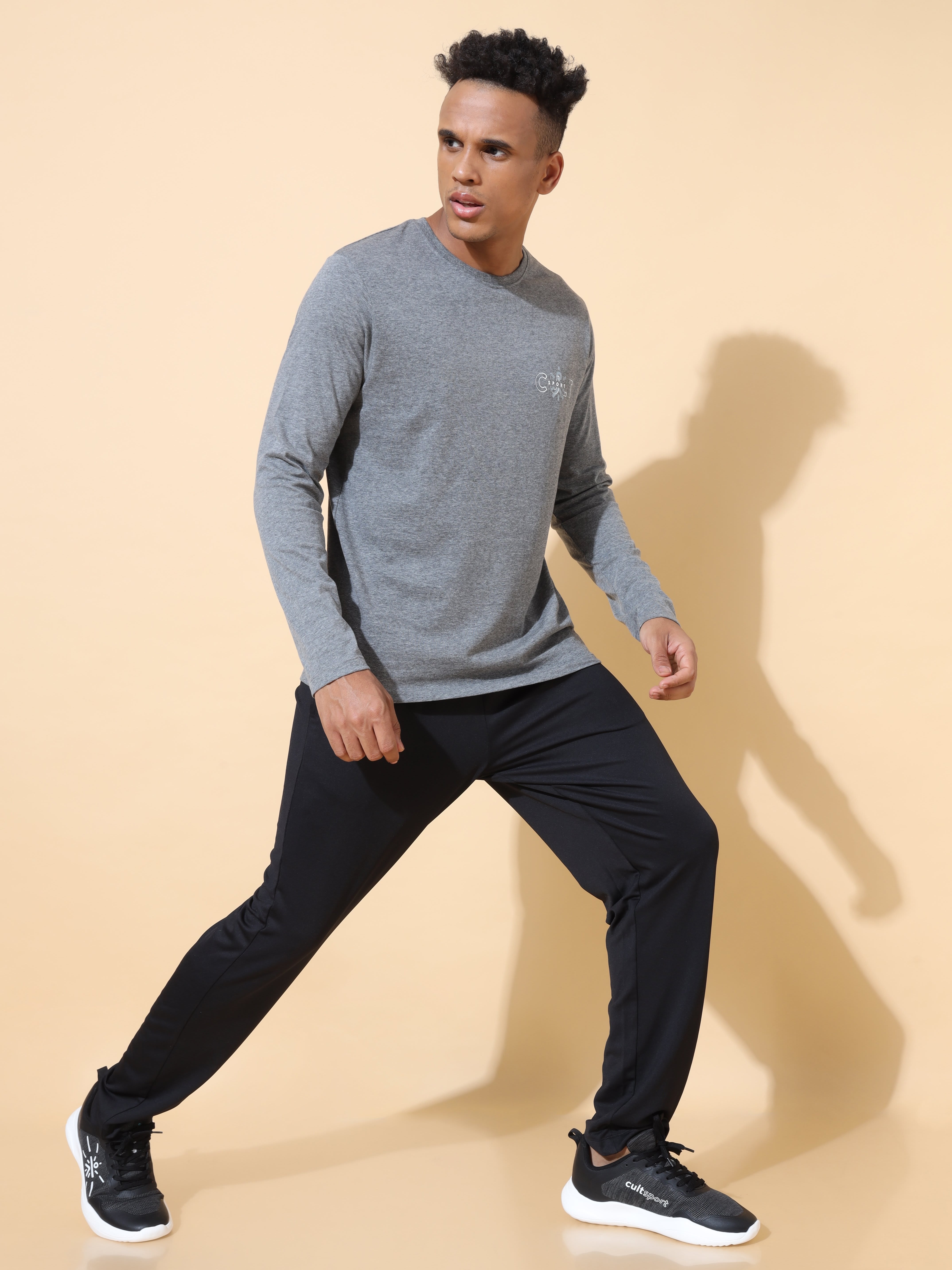 Melange Comfort T-shirt with Chest Graphic