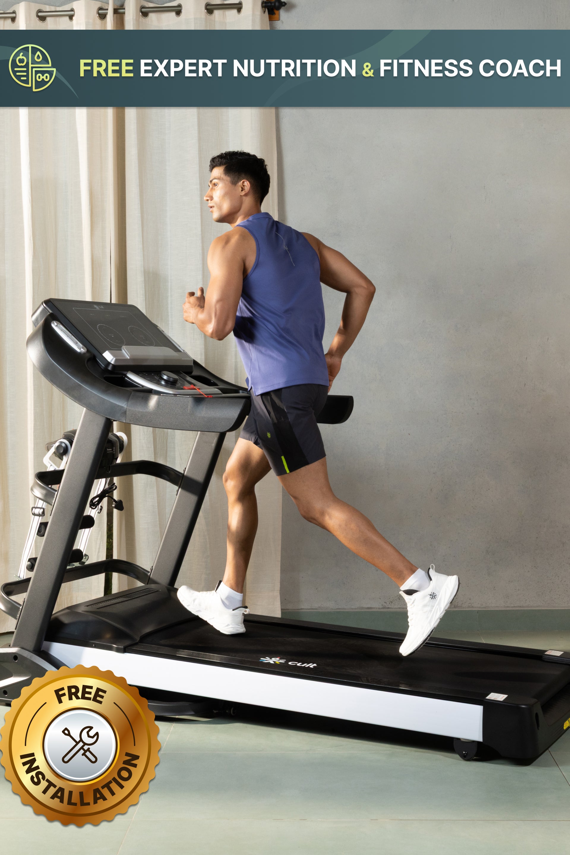 Smartrun Davie 7 HP Peak Treadmill | 15-level Auto-Incline & Massager | Max Weight-150kg | Max Speed-20kmph (with 6 Months Extended Warranty)