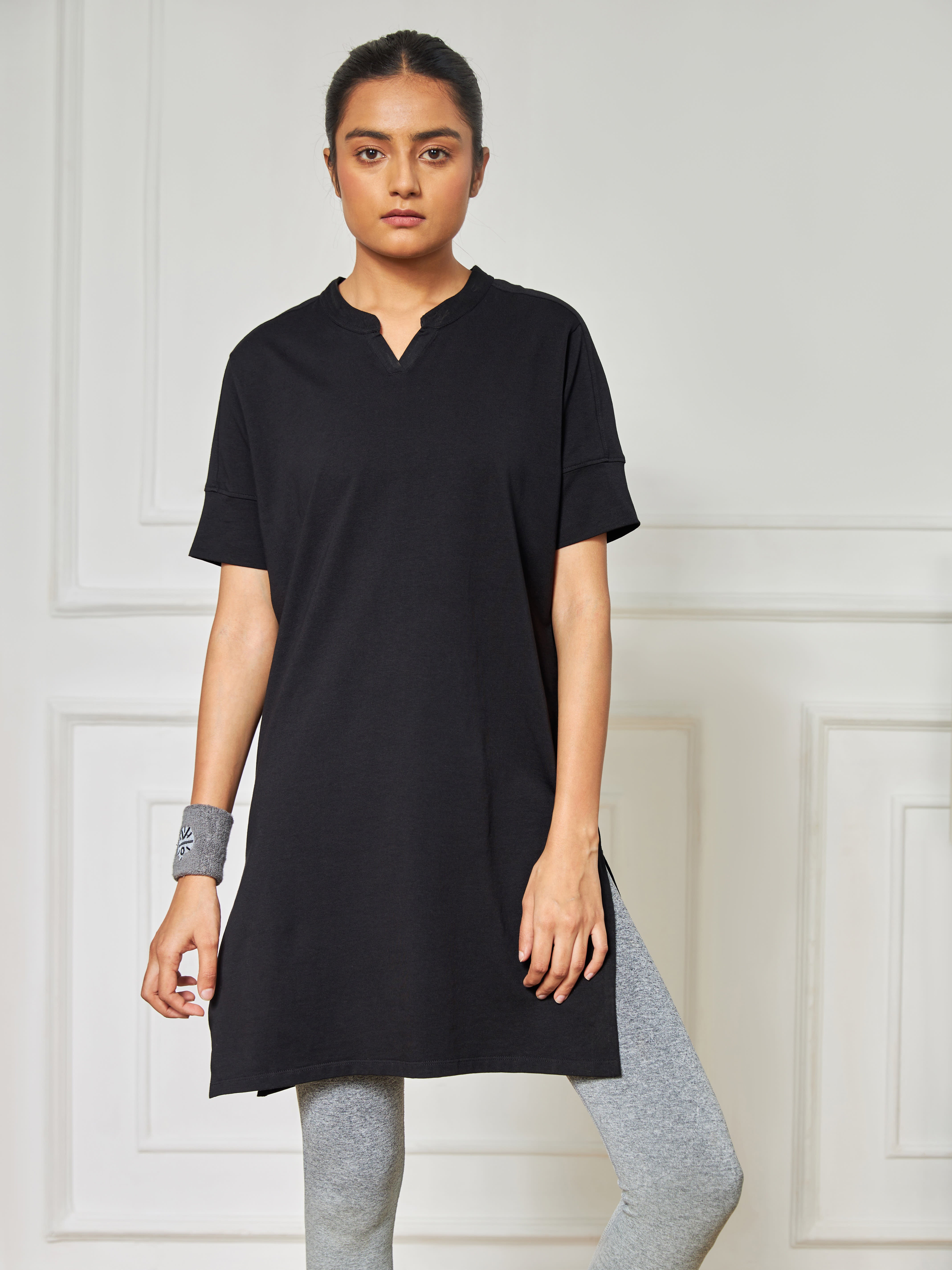 Solid Activ-Kurti with Side Pocket